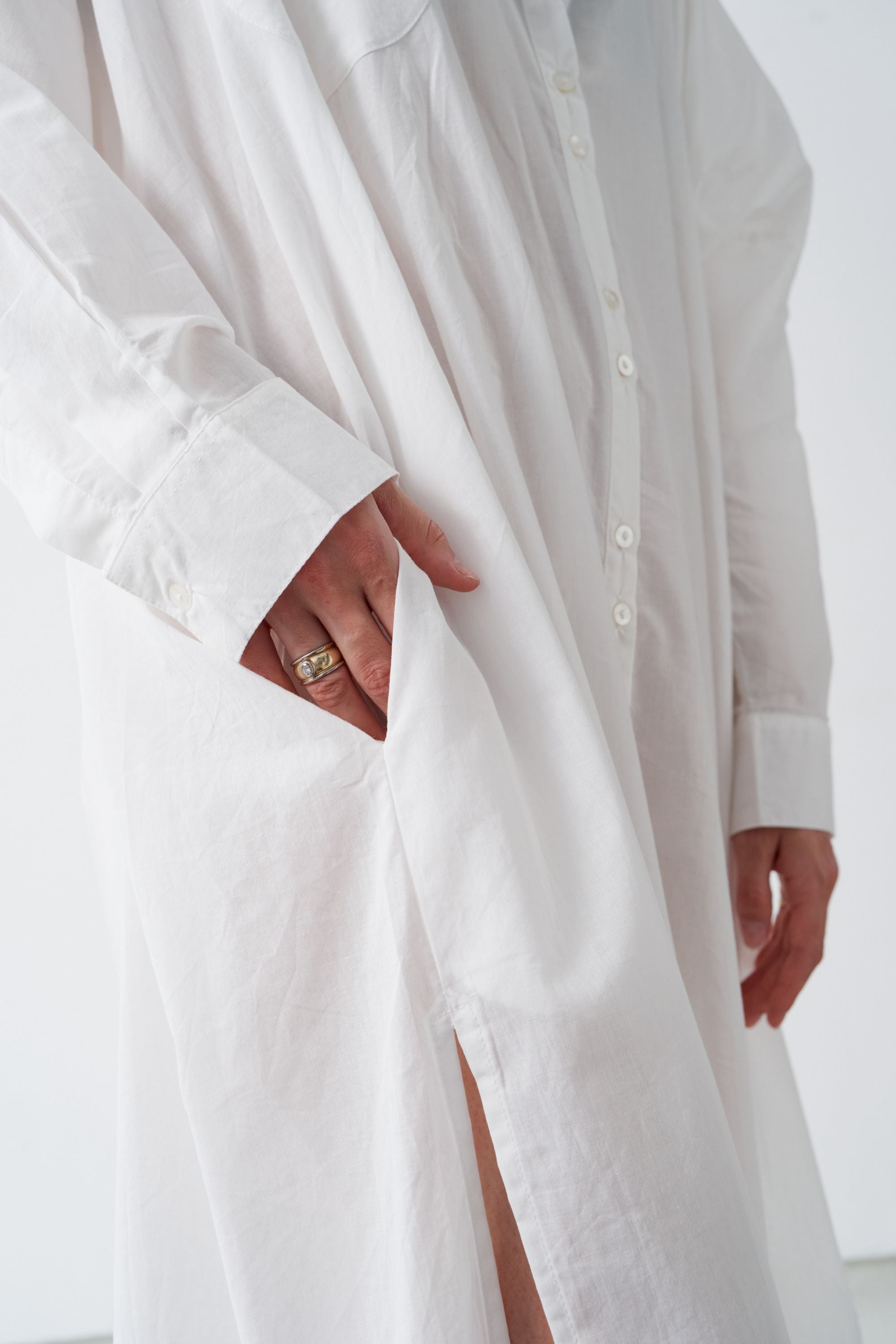 Santorini Shirt Dress White