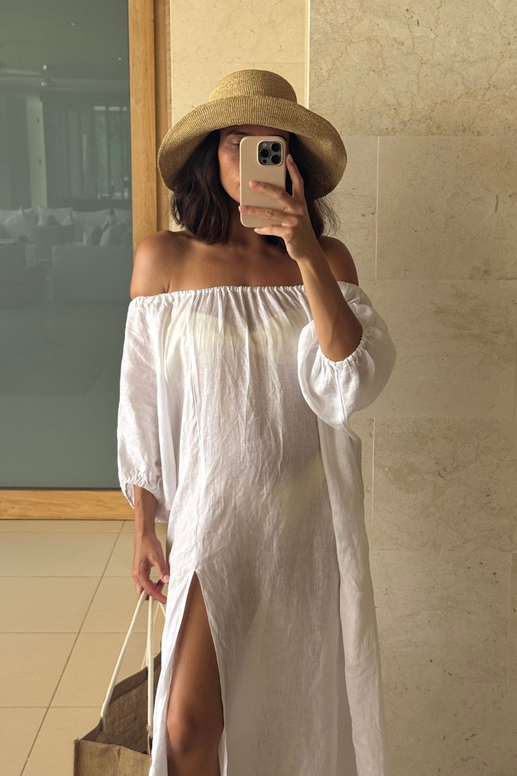Valdis Linen Dress White — UNIKSPACE