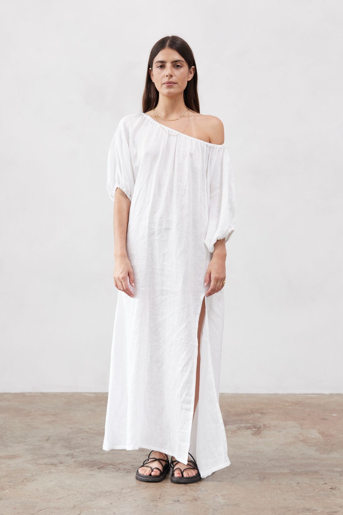 Valdis Linen Dress White
