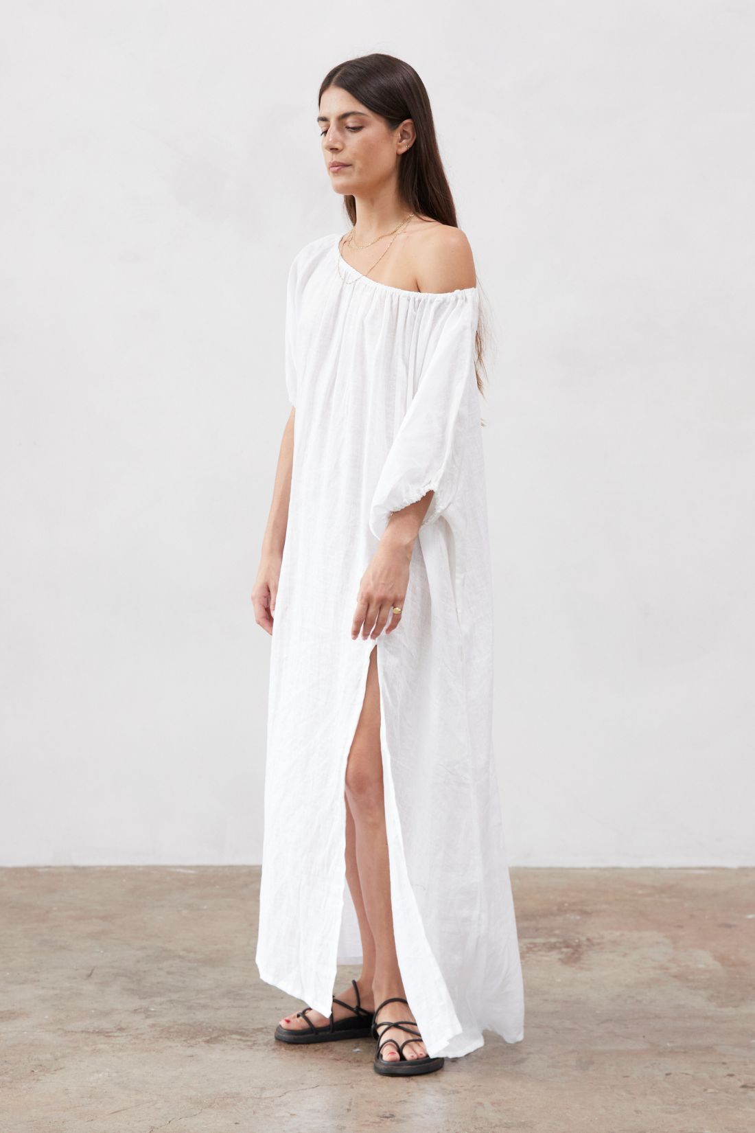 Valdis Linen Dress White
