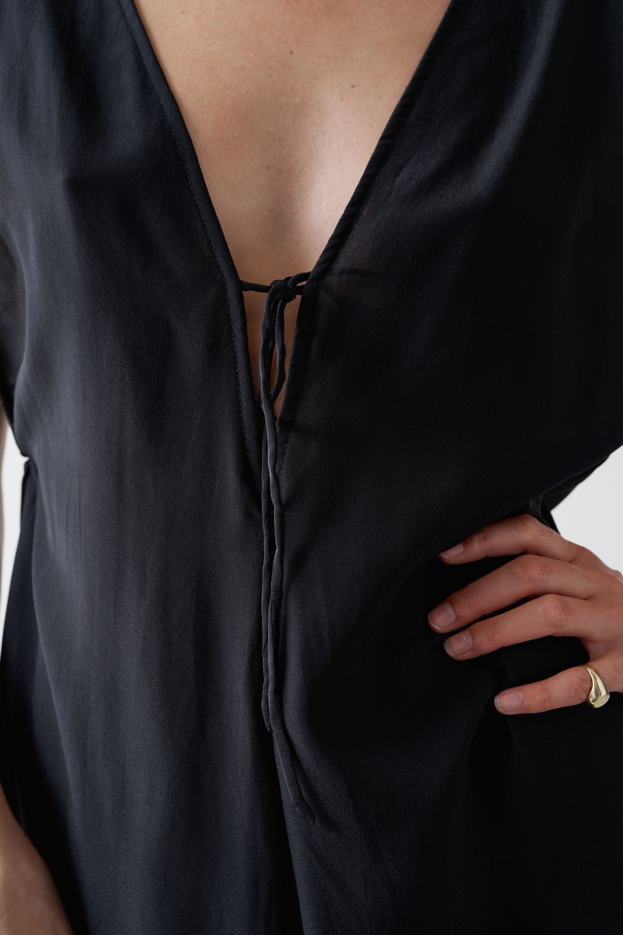 Valentina Silk Jumpsuit Black