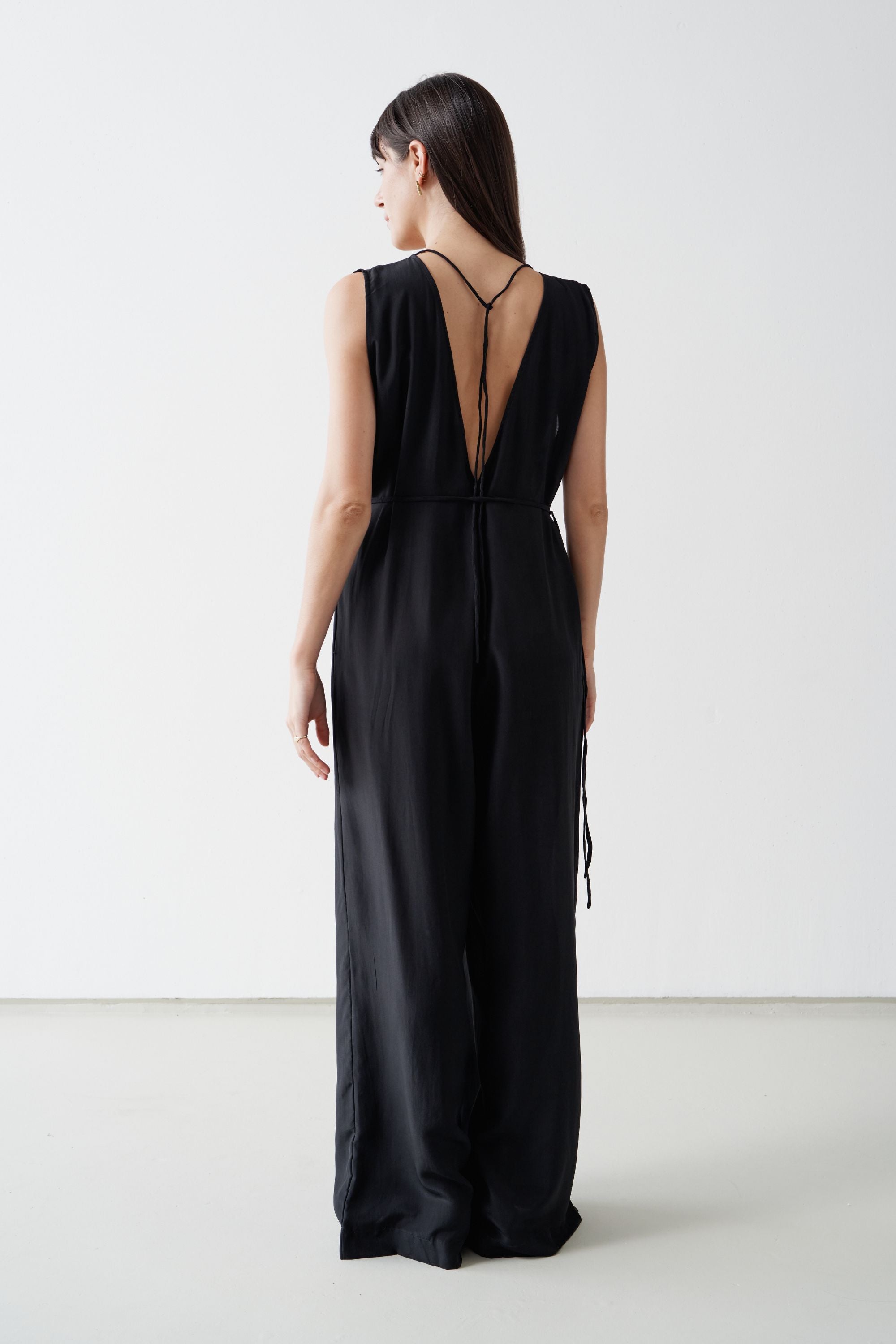 Valentina Silk Jumpsuit Black