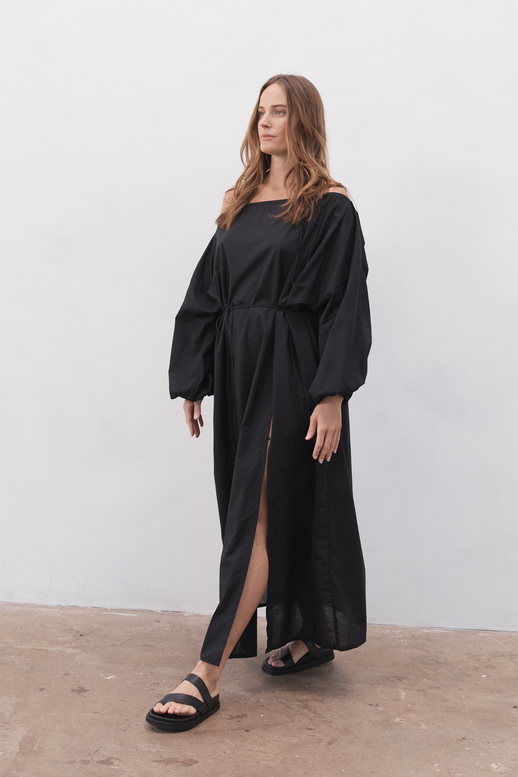Pre Order | Verona Organic Cotton Maxi Dress Black