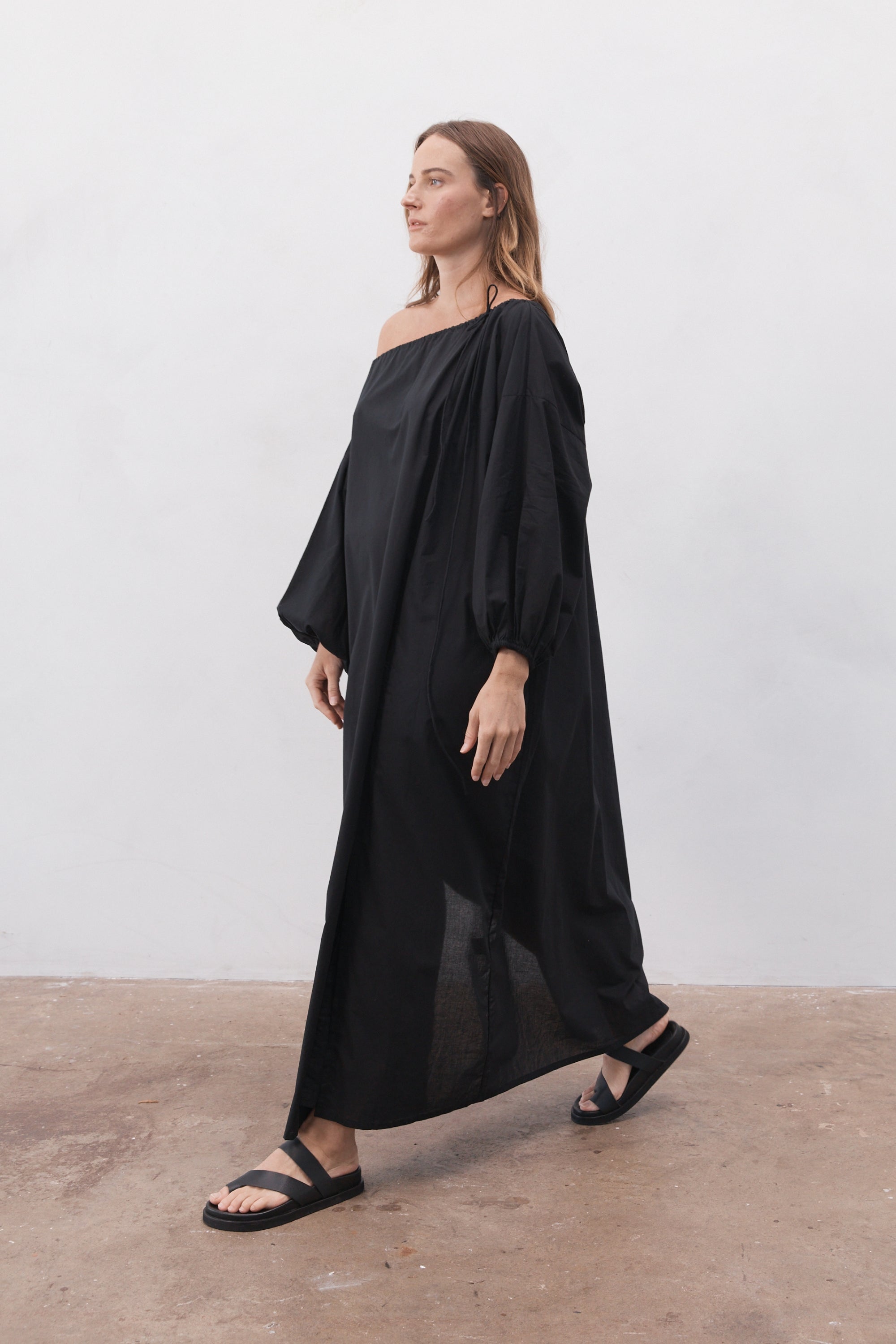 Pre Order | Verona Organic Cotton Maxi Dress Black