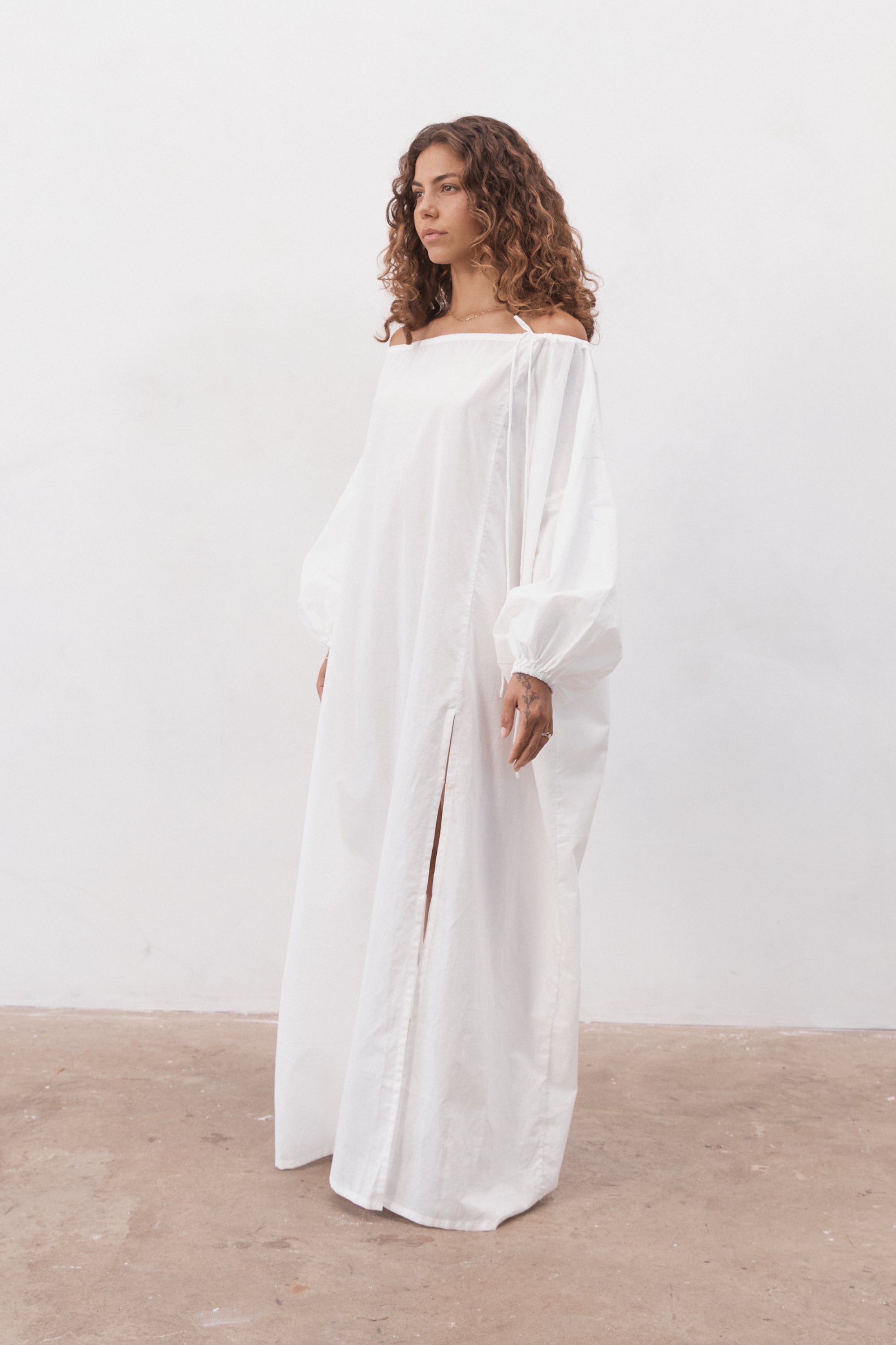 Verona Organic Cotton Maxi Dress White