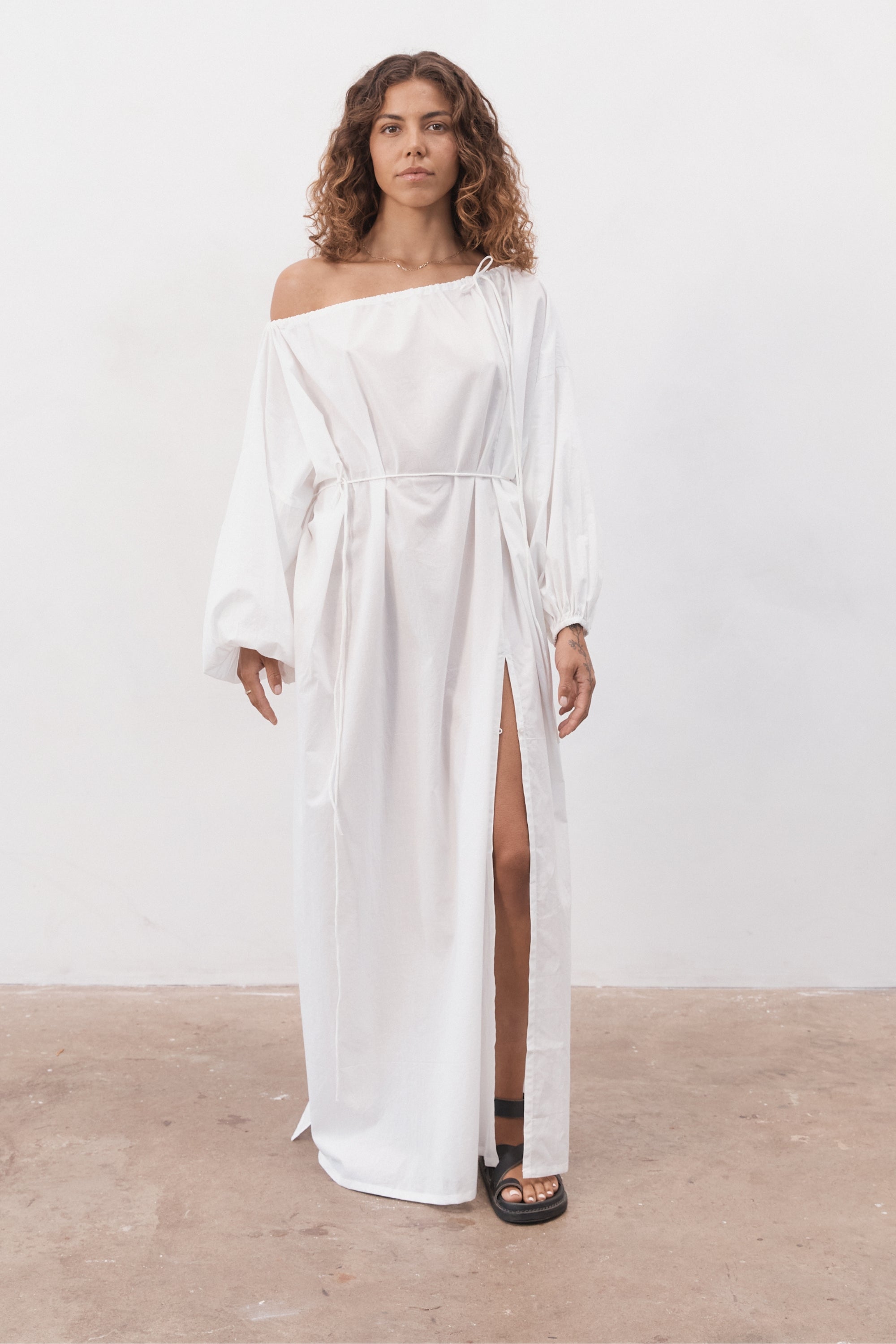Verona Organic Cotton Maxi Dress White