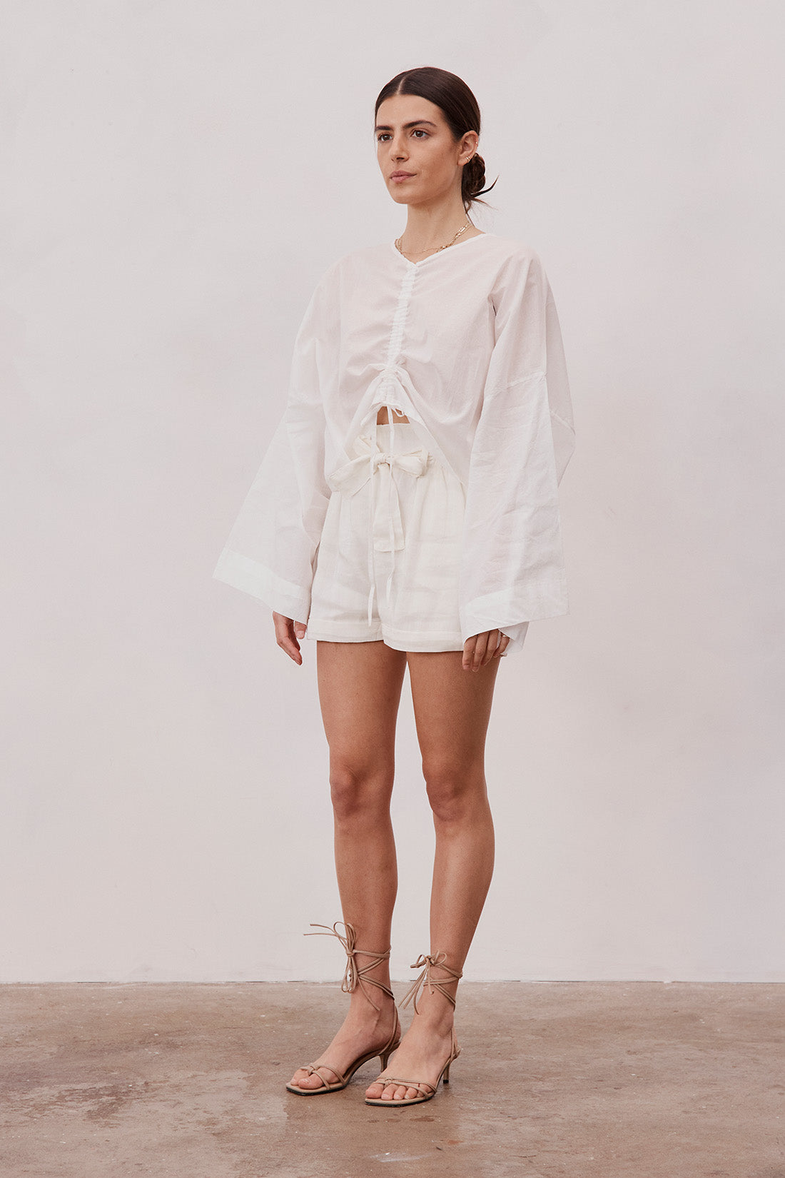 William Silk Linen Shorts Ivory