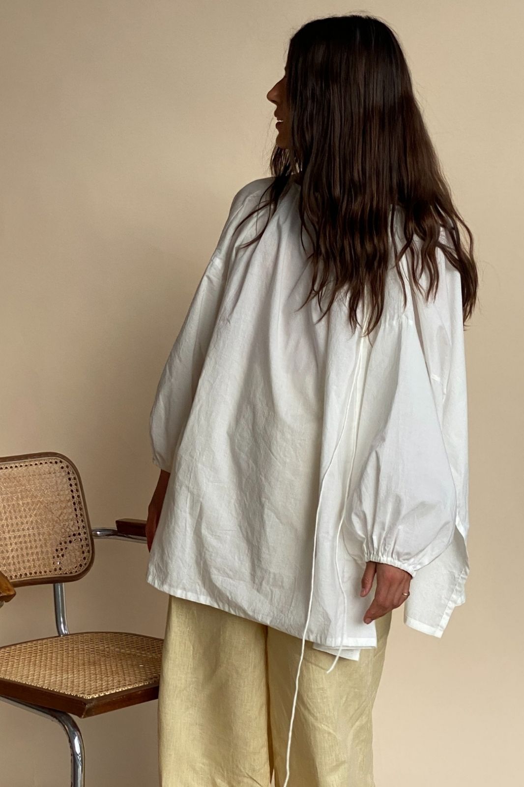 Joss Organic Cotton Blouse White — UNIKSPACE