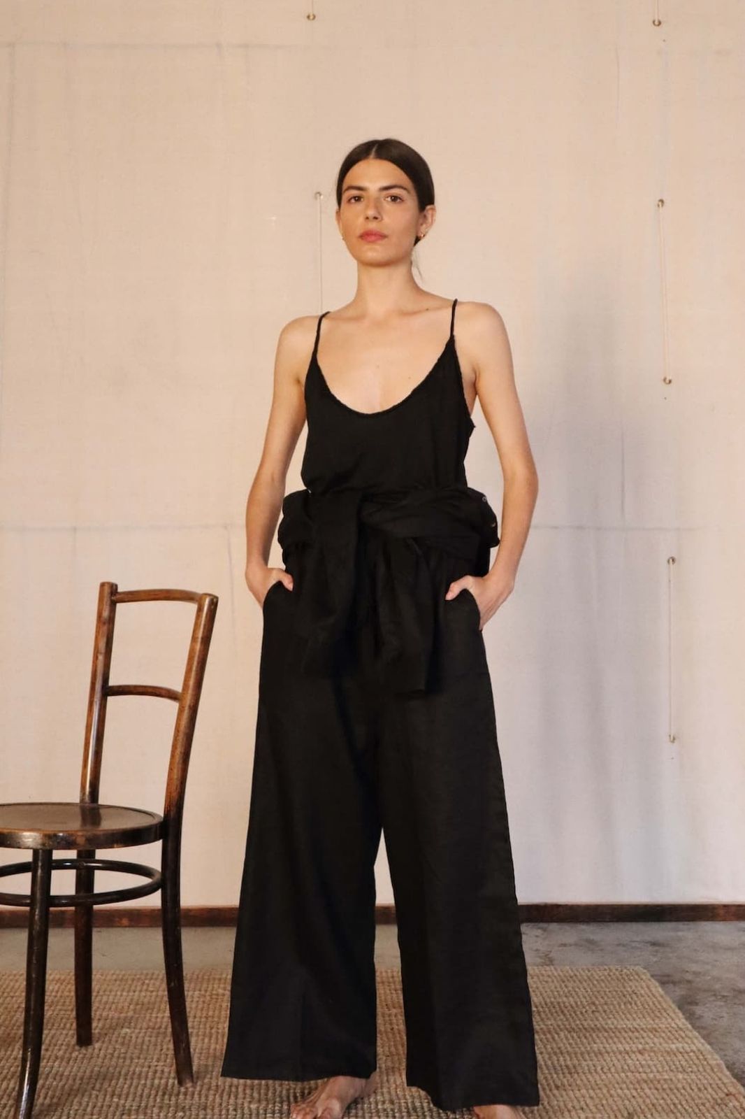 Kidd Linen Boilersuit Black