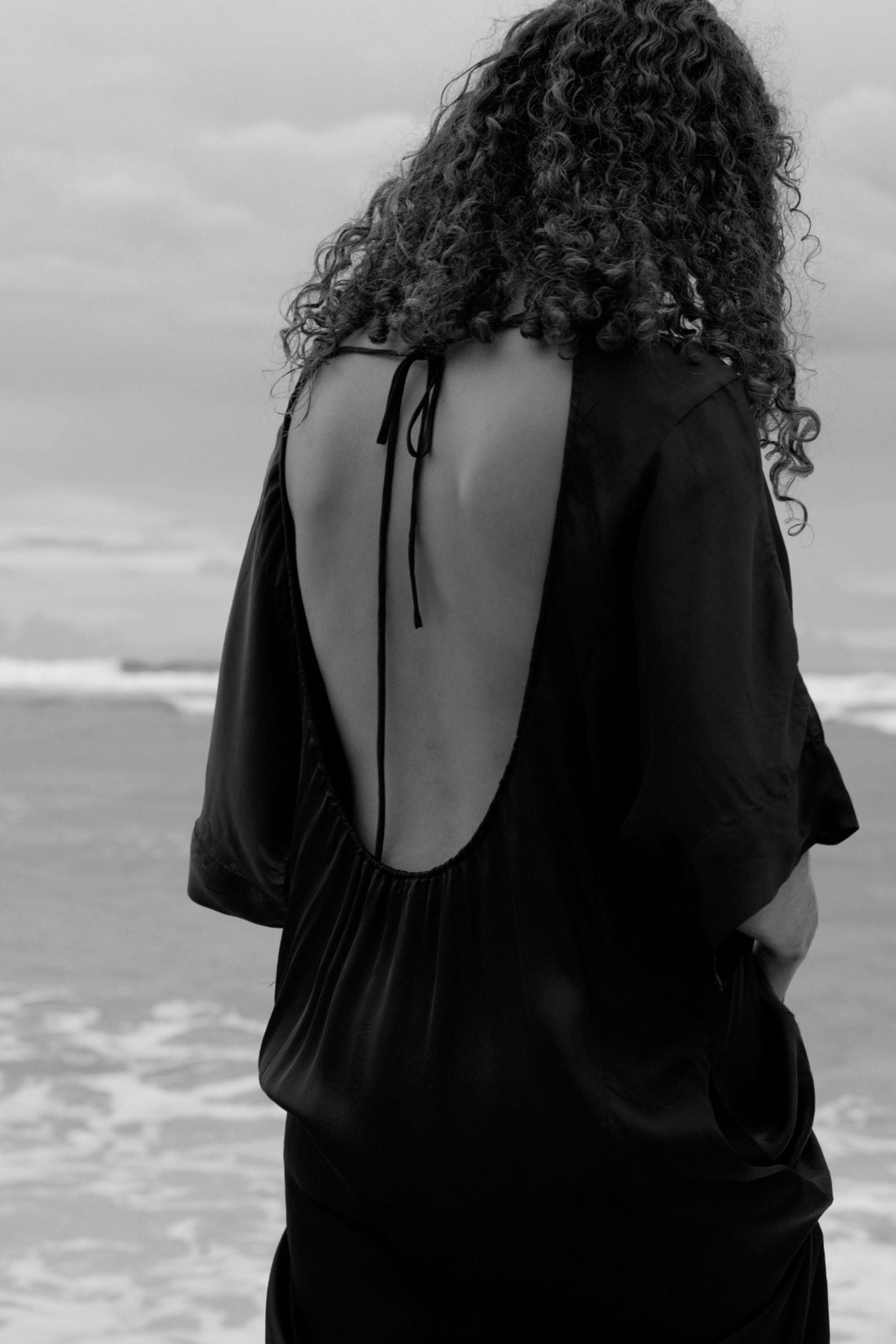 Tanika Silk Dress Black — UNIKSPACE