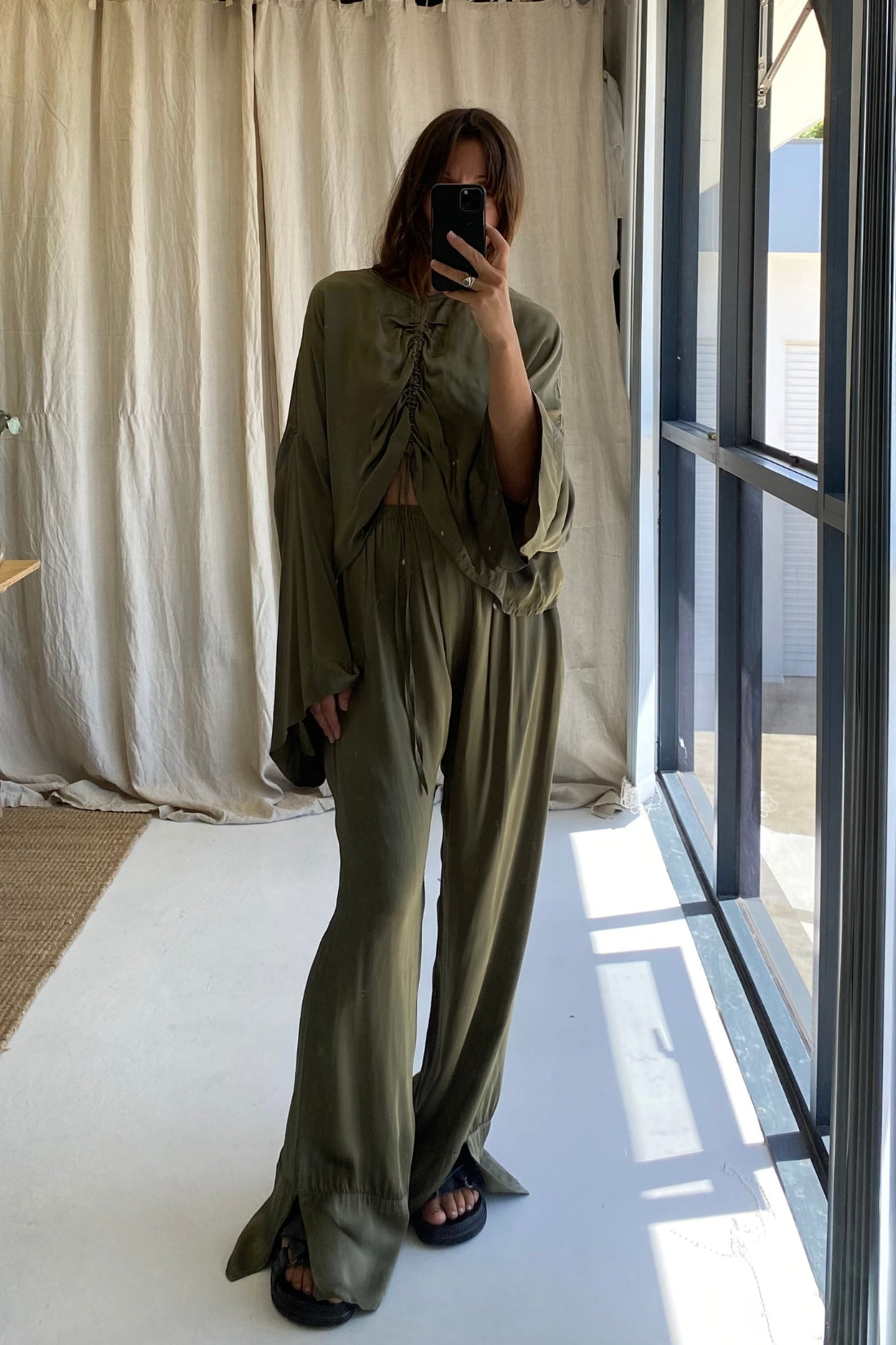 SAMPLE SALE | Ida Silk Pant Olive