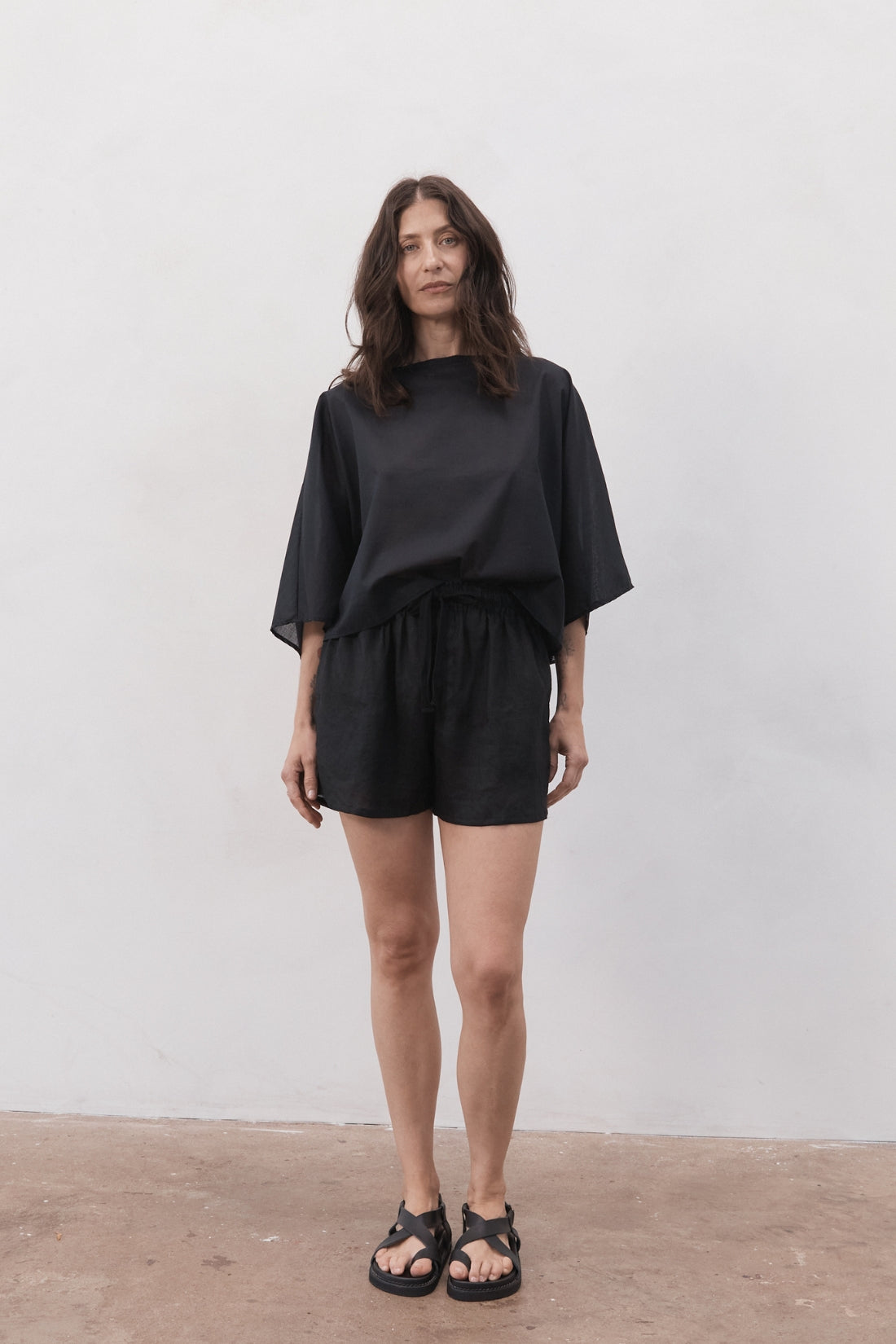 Keats Oversized Cotton Tee Black