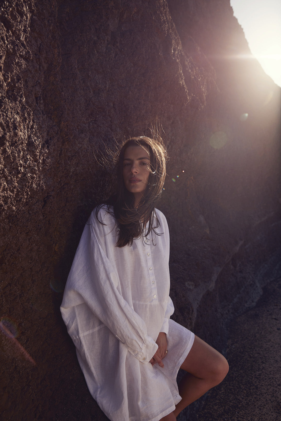 Byron Oversized Shirt Dress White