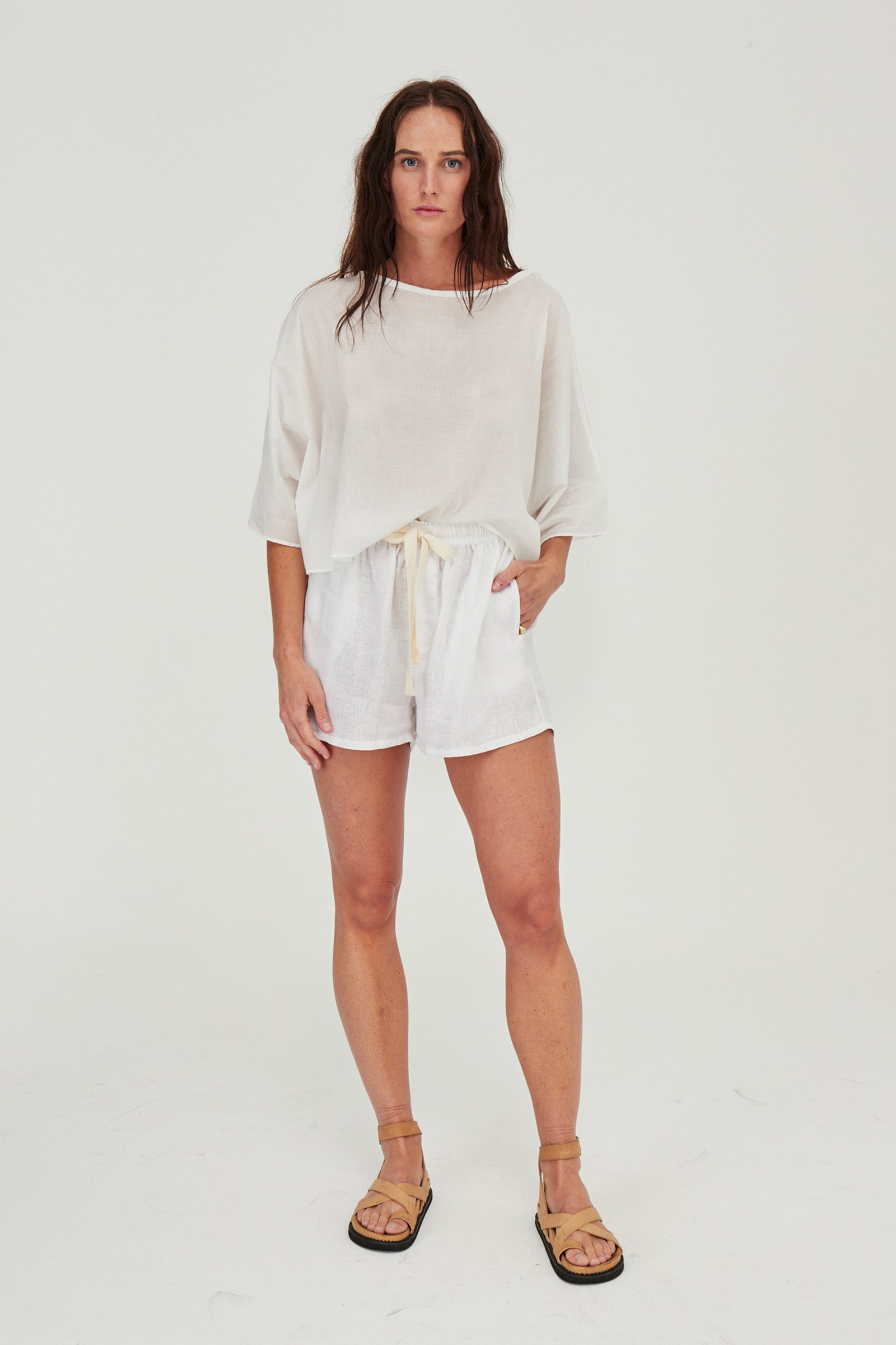 Keats Oversized Cotton Tee White — UNIKSPACE