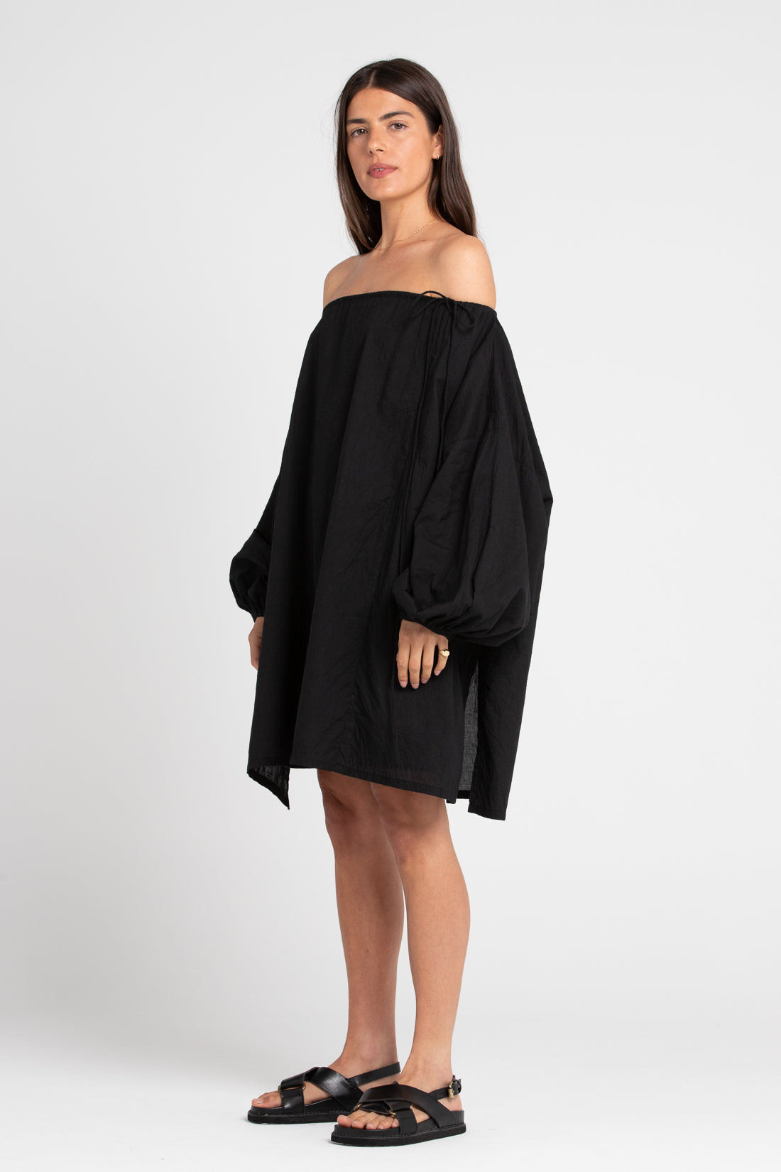 Black Joss Cotton Tunic, Women's Clothing, UNIKSPACE