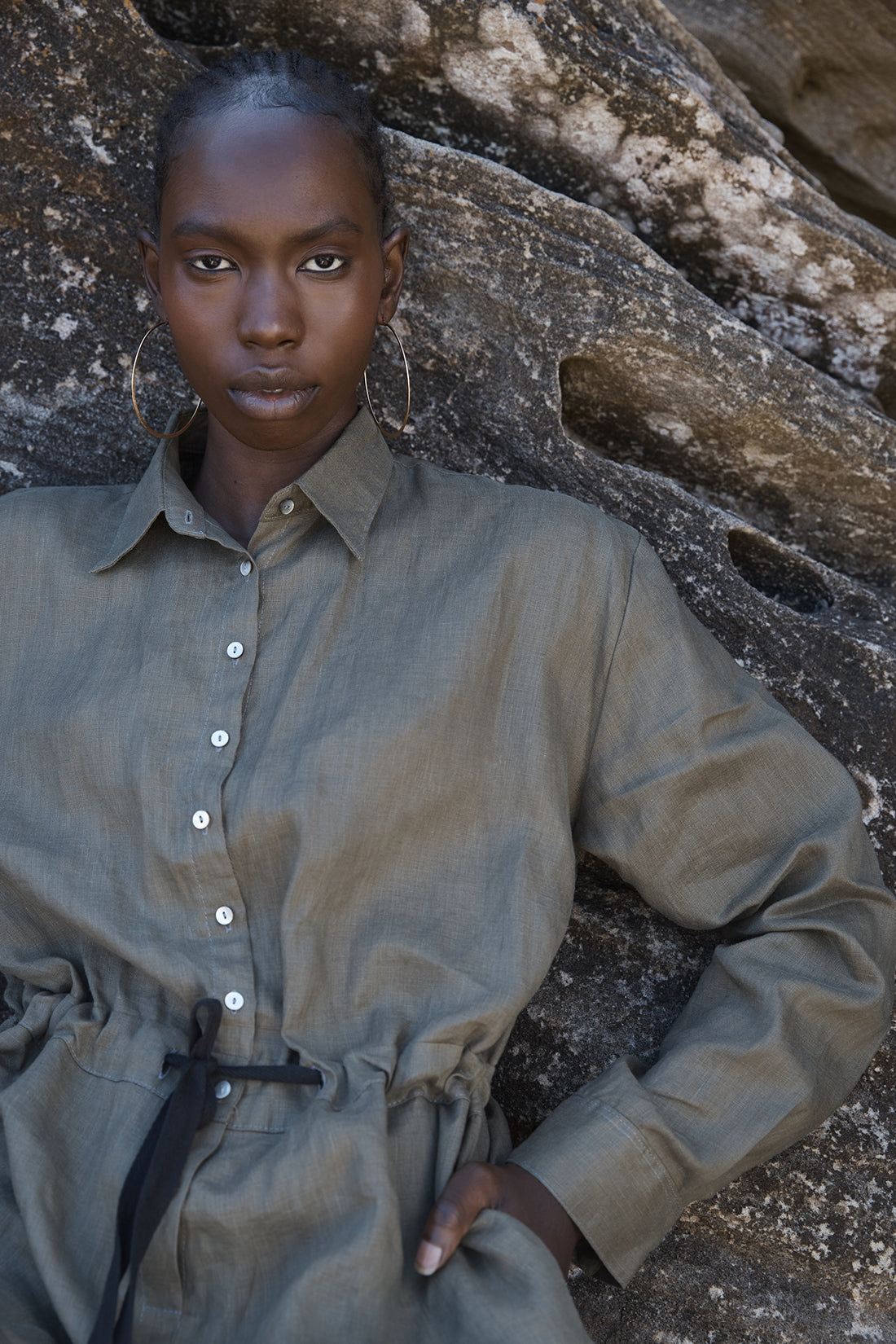 Olive Kidd Linen Boiler Suit, Women's Clothing, UNIKSPACE