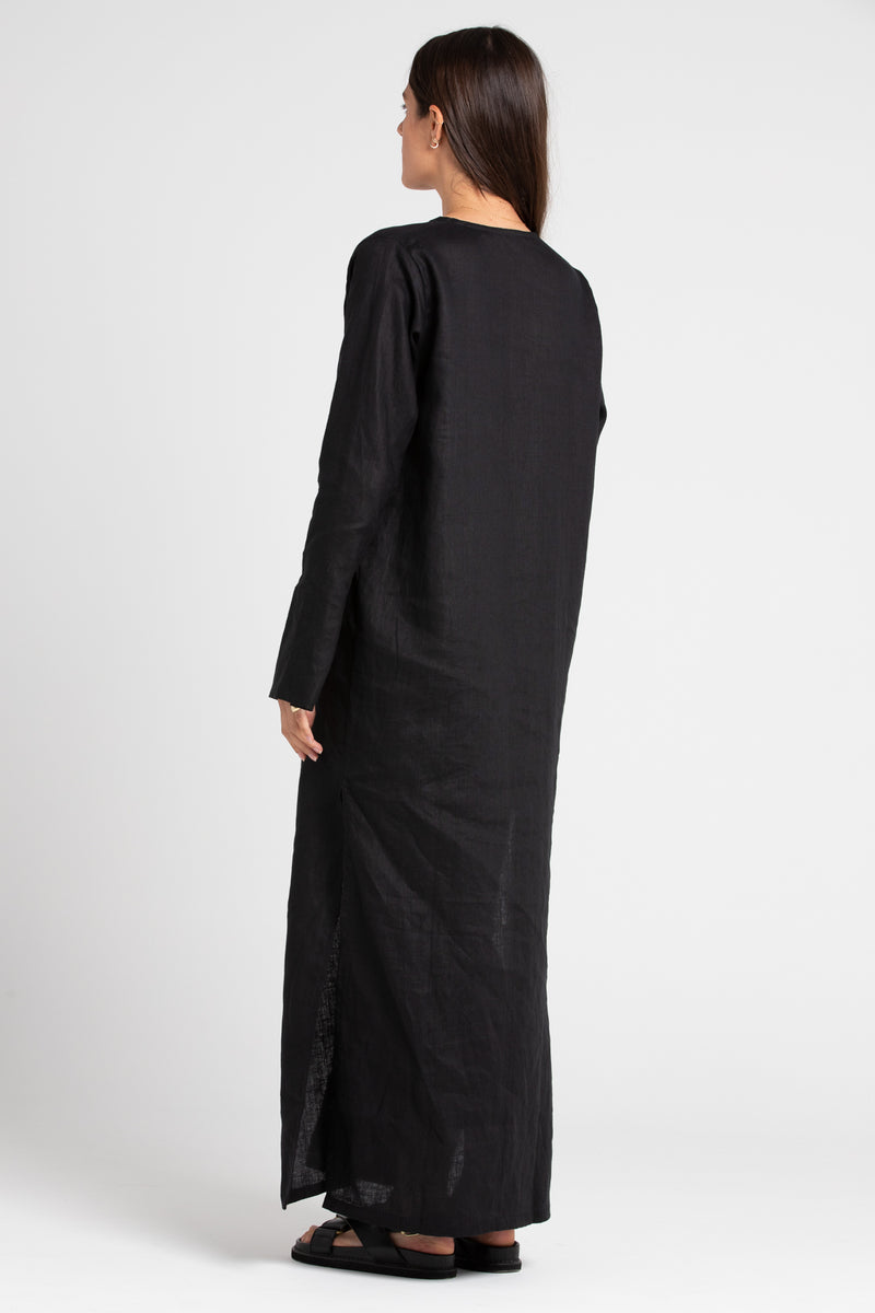 Black Ragna Split Sleeve Dress, Women's Clothing, UNIKSPACE
