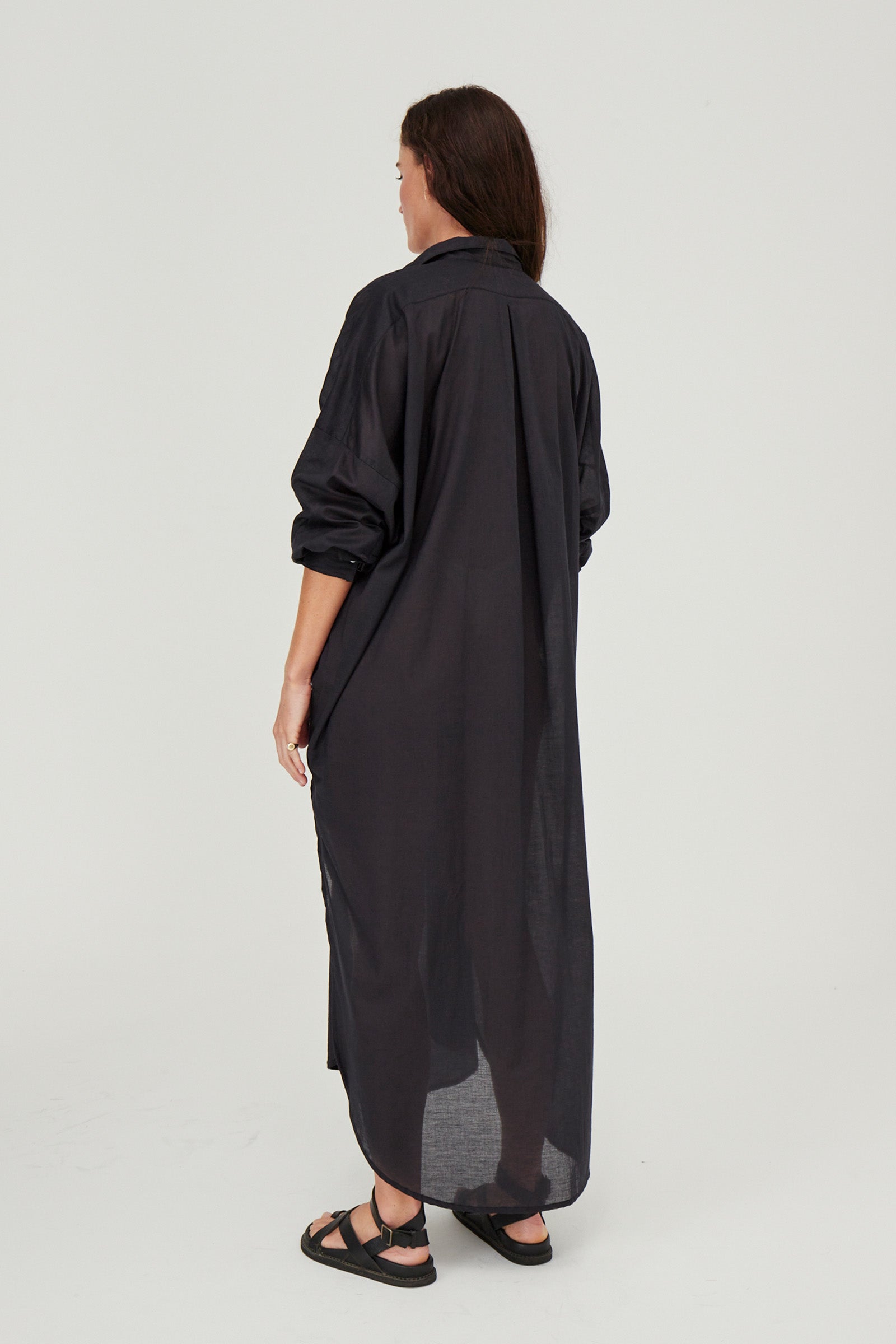 Santorini Shirt Dress Black