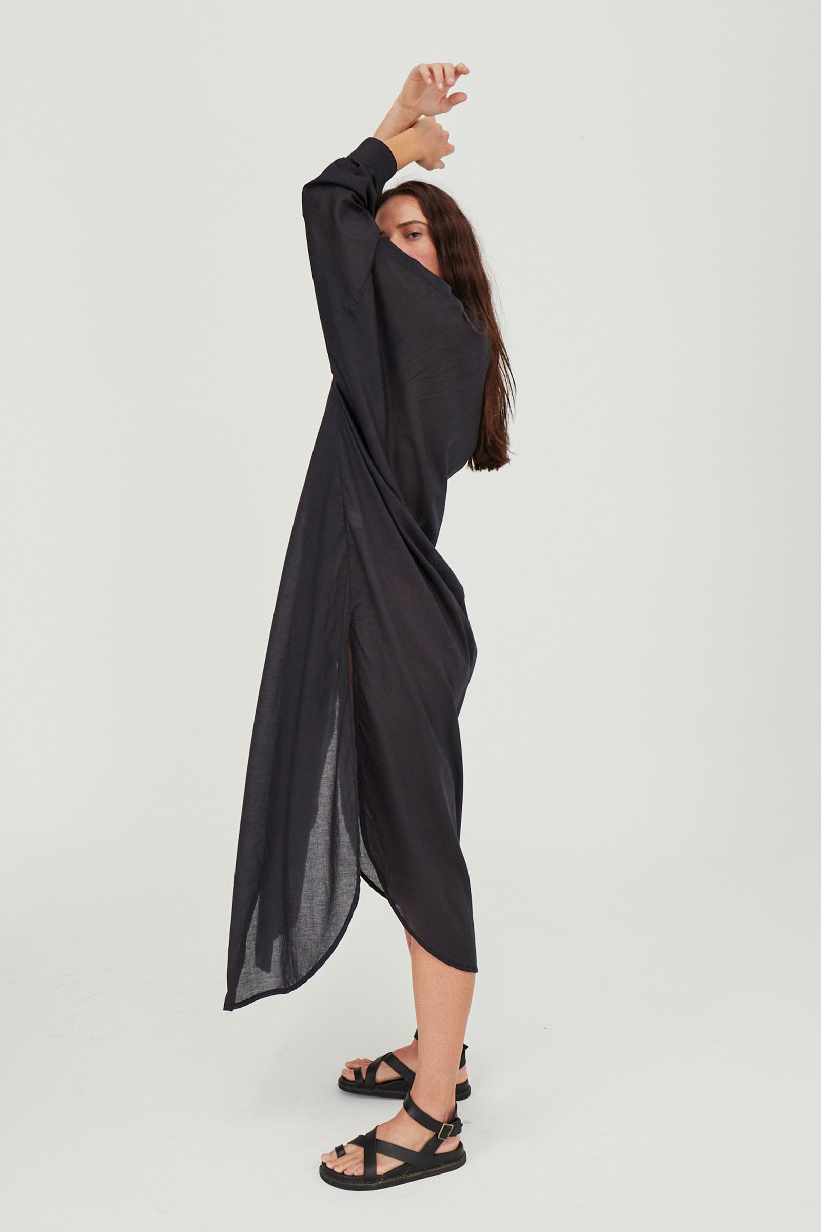 Santorini Shirt Dress Black