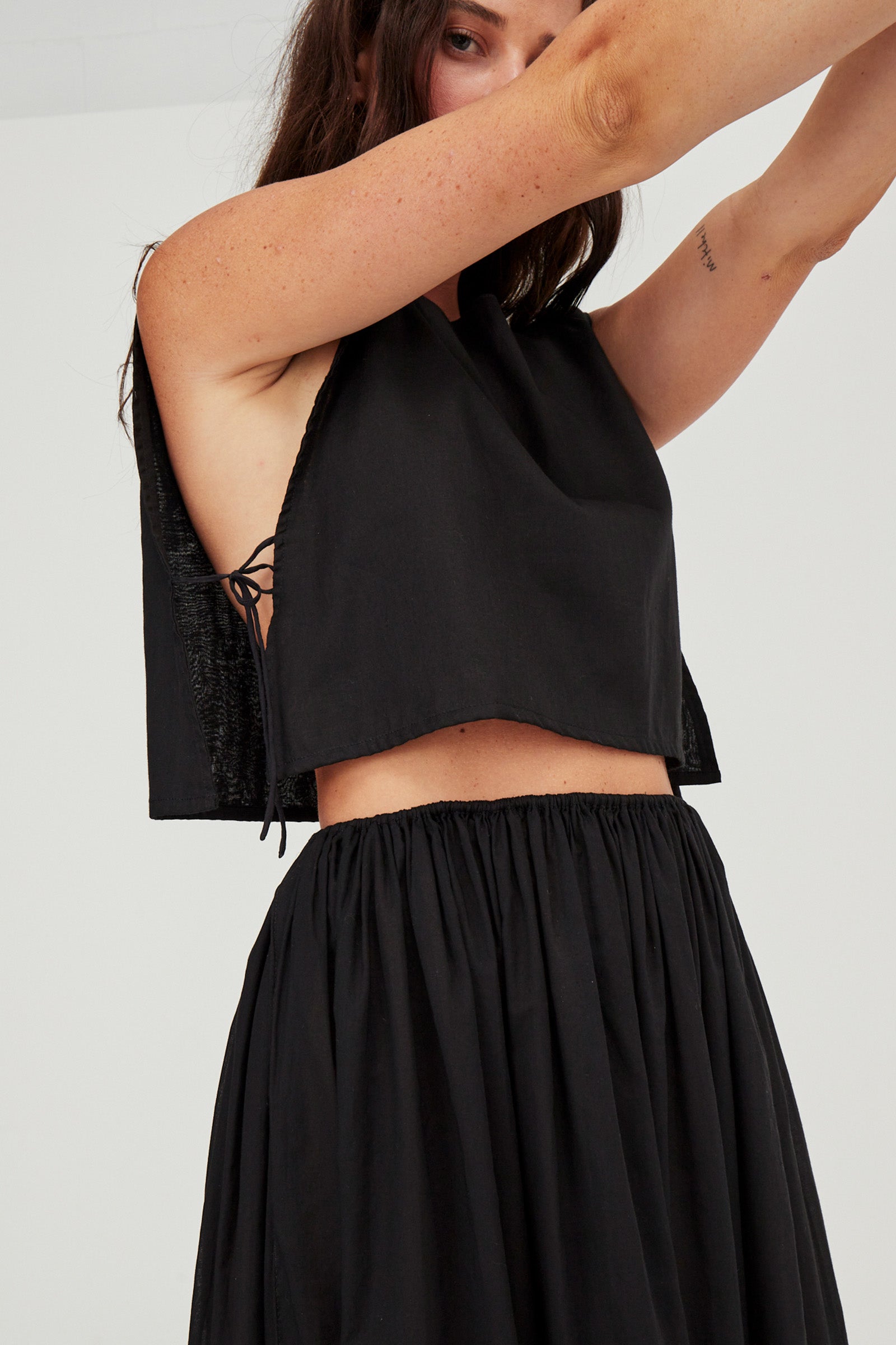 Tulum Organic Cotton Top Black