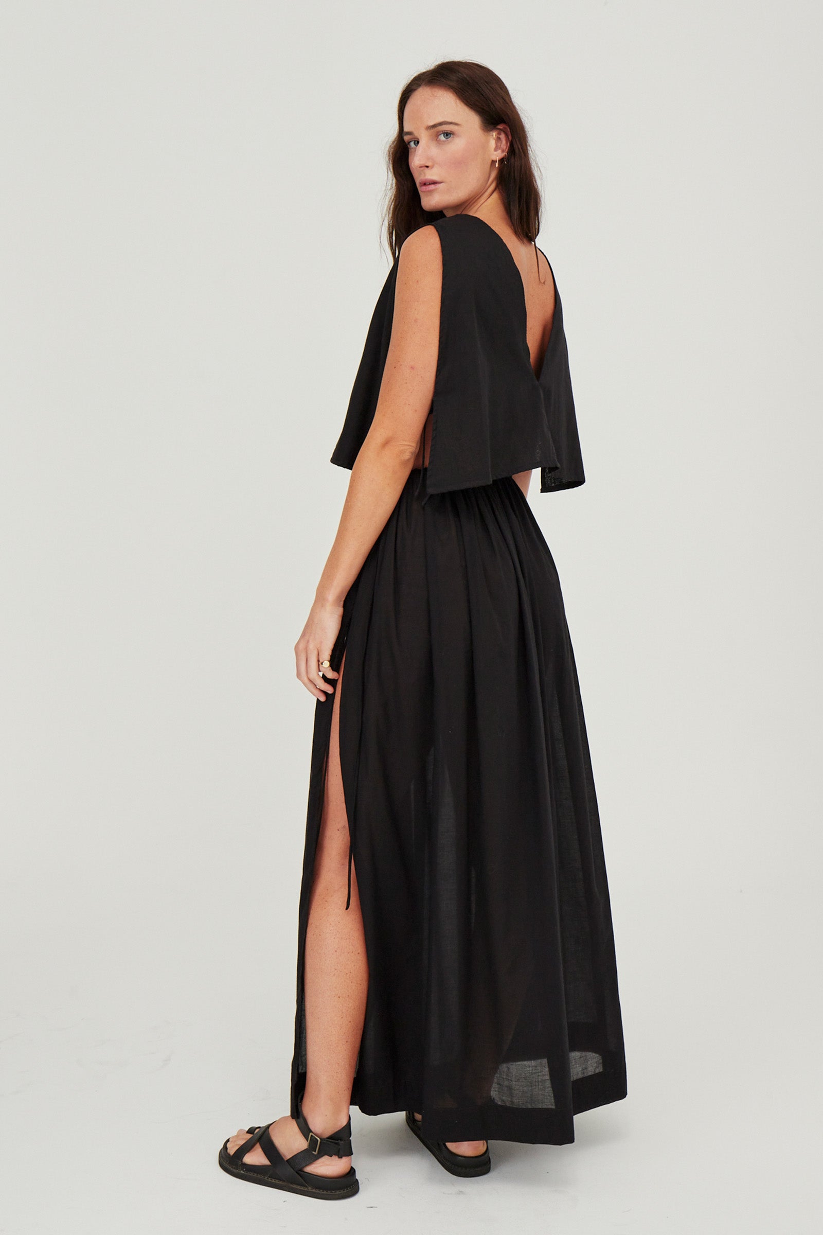 Tulum Organic Cotton Top Black