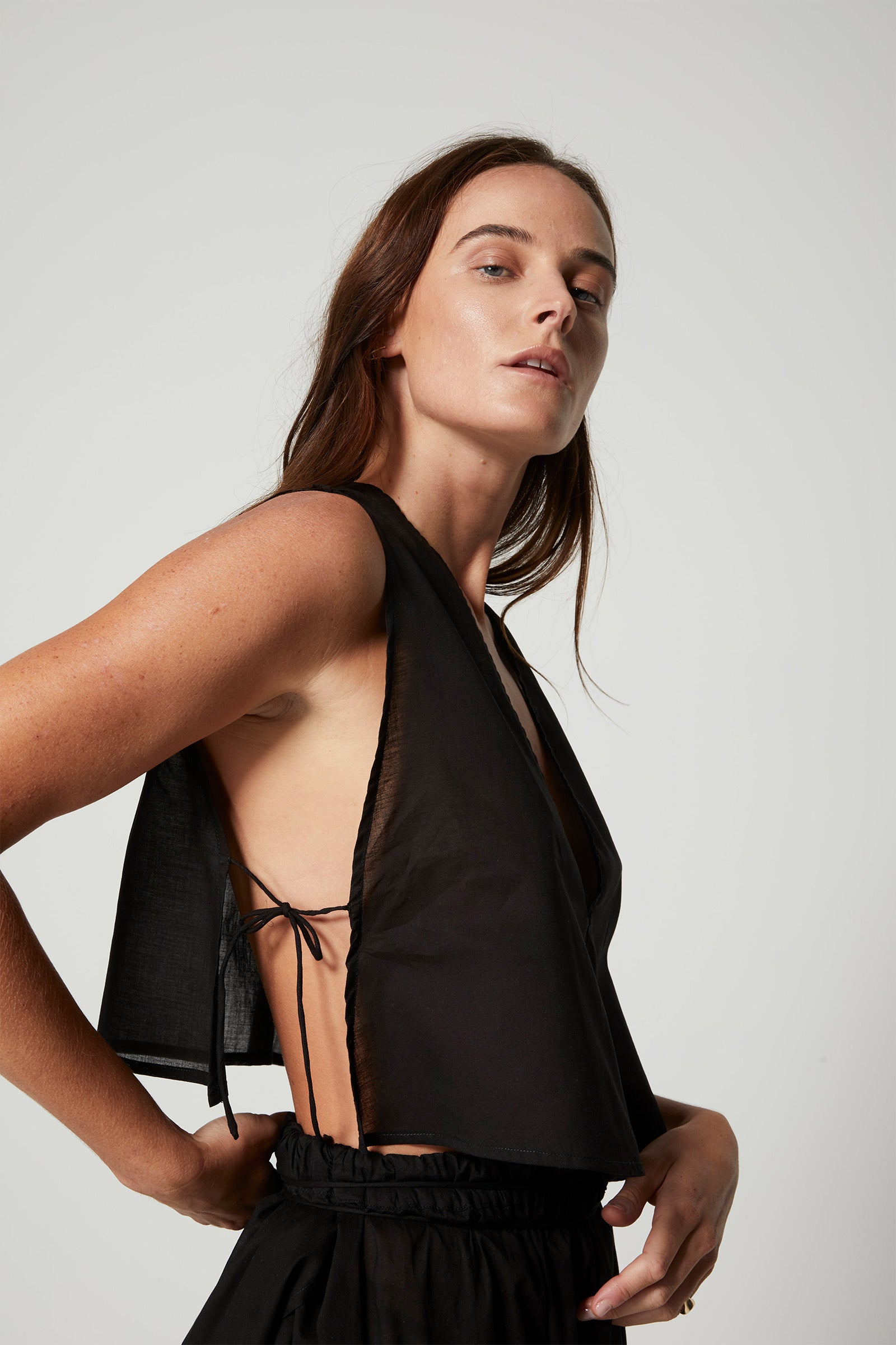 Tulum Organic Cotton Top Black