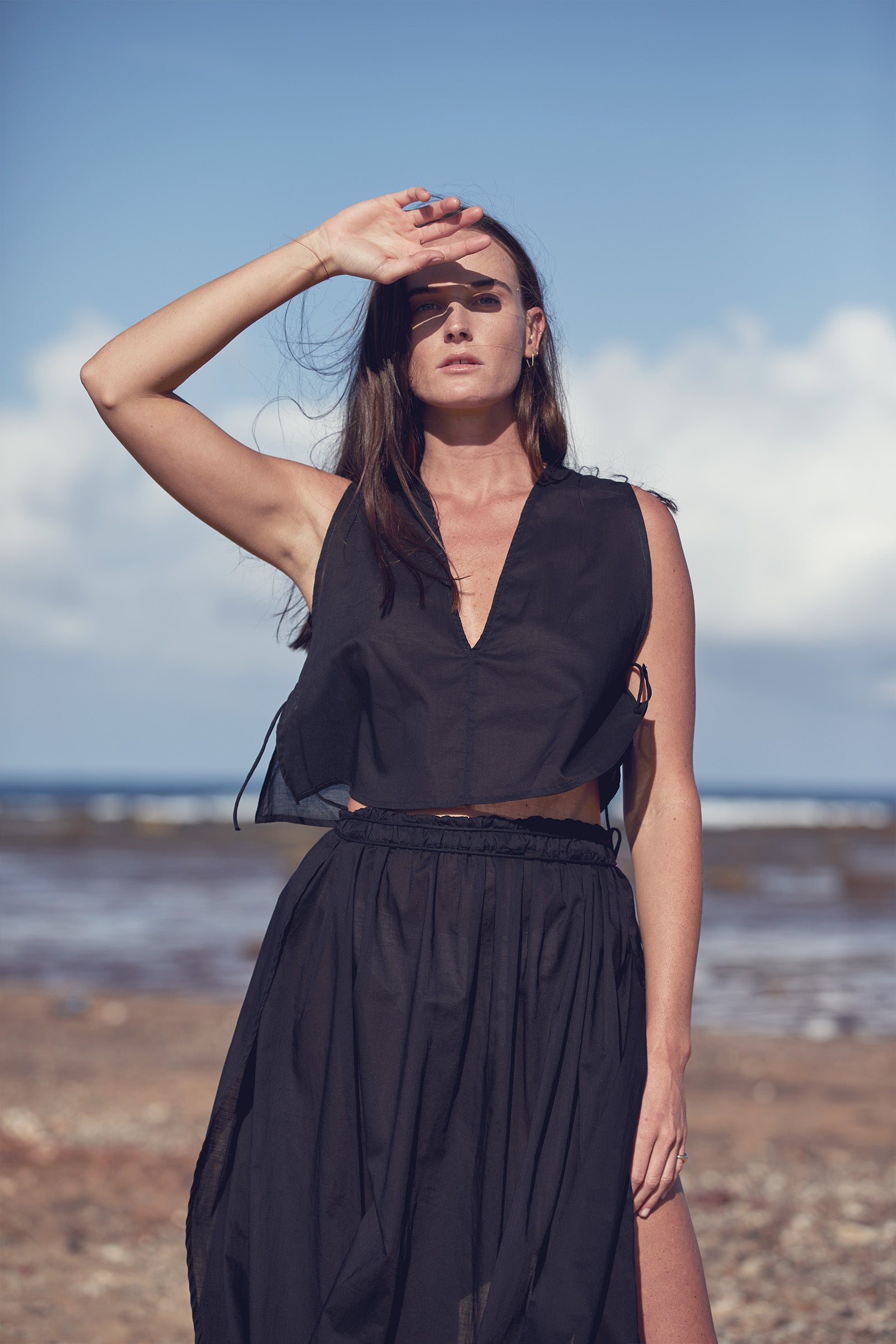 Tulum Organic Cotton Top Black