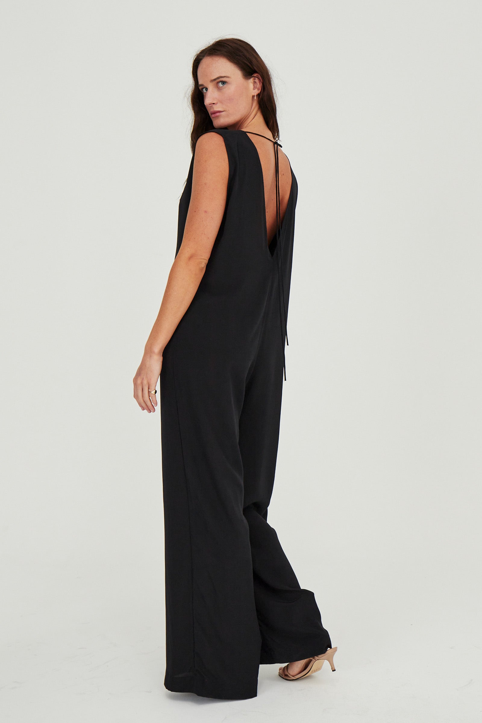 Valentina Silk Jumpsuit Black