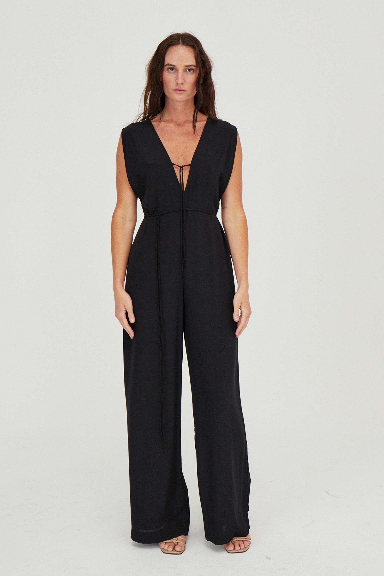 Valentina Silk Jumpsuit Black