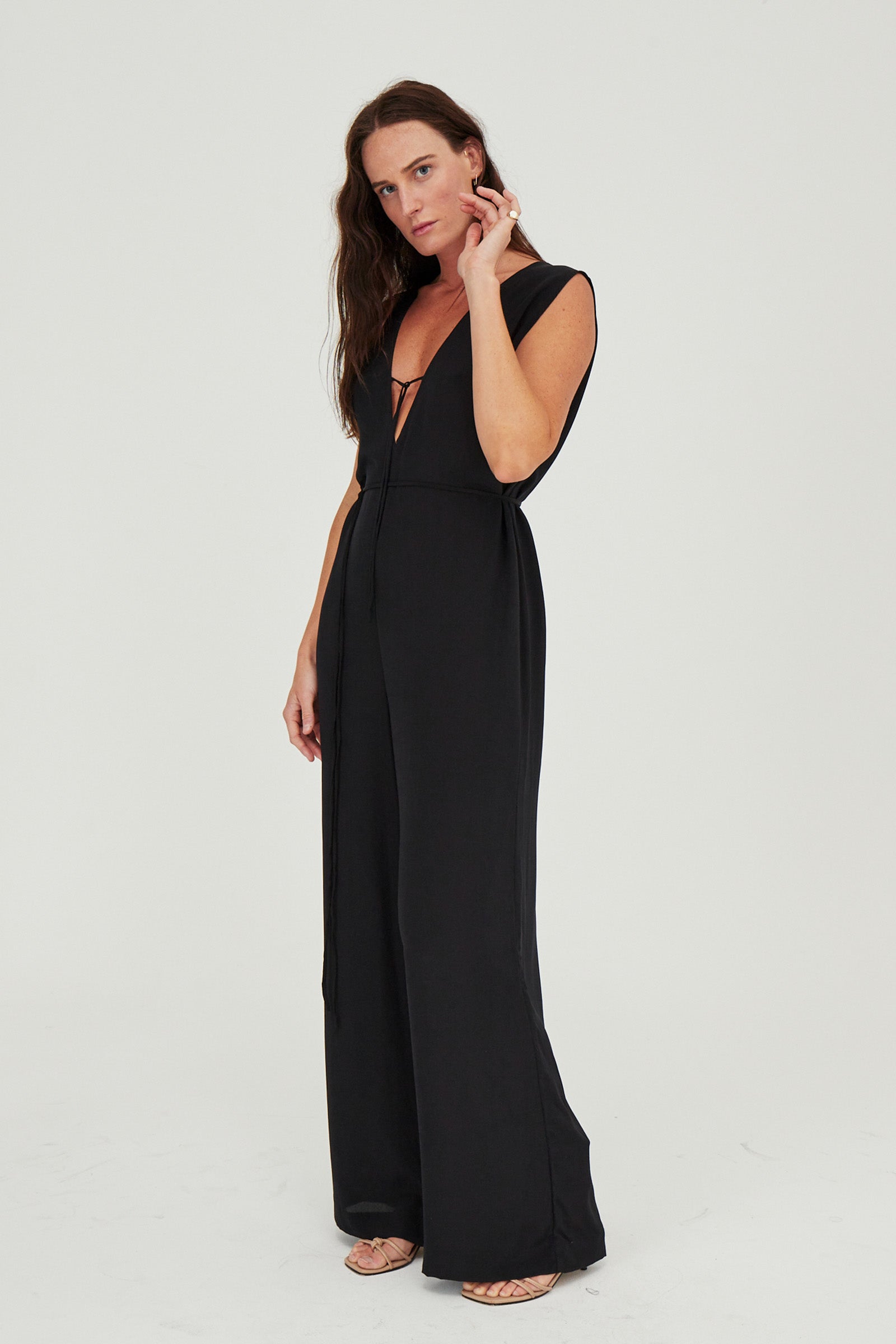 Valentina Silk Jumpsuit Black