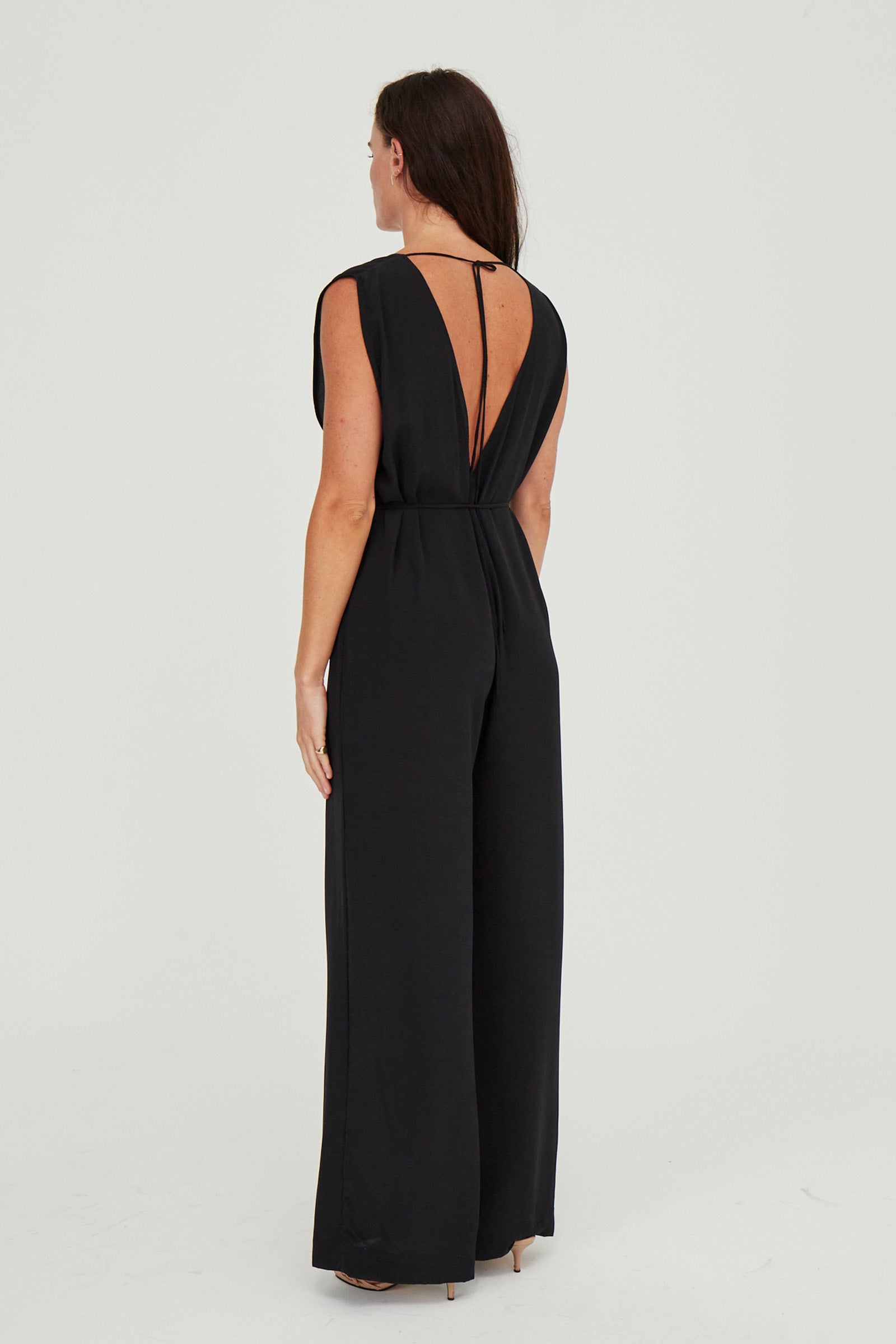 Valentina Silk Jumpsuit Black