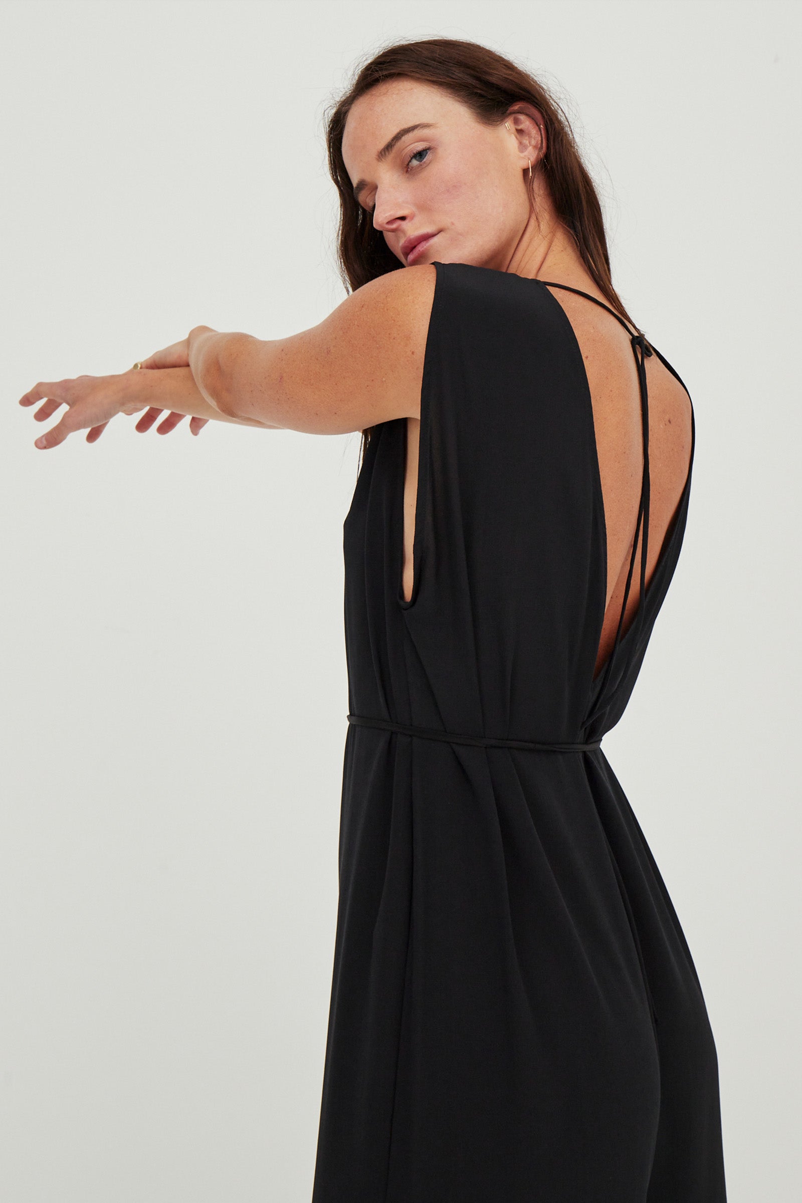 Valentina Silk Jumpsuit Black