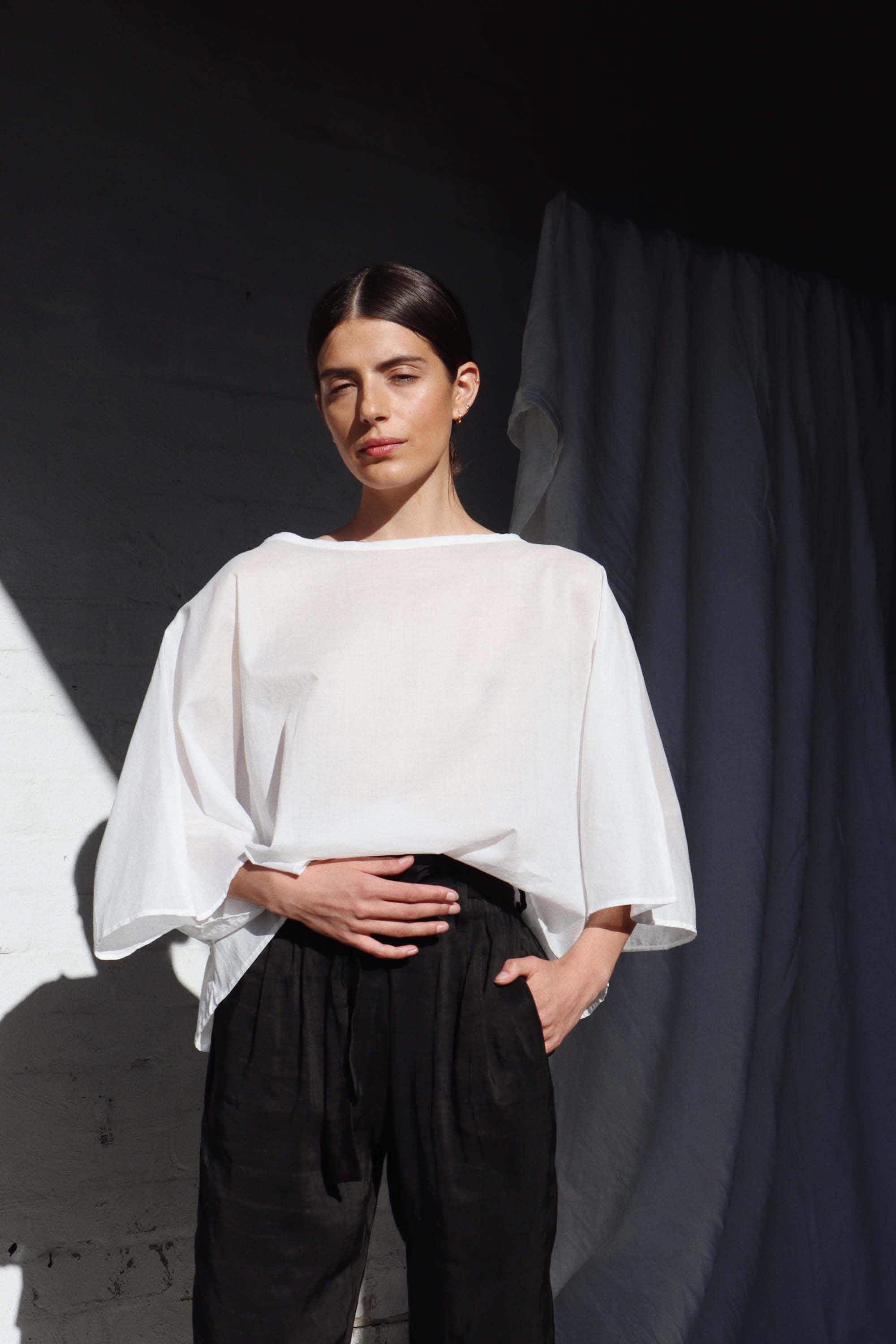 Keats Oversized Cotton Tee White — UNIKSPACE