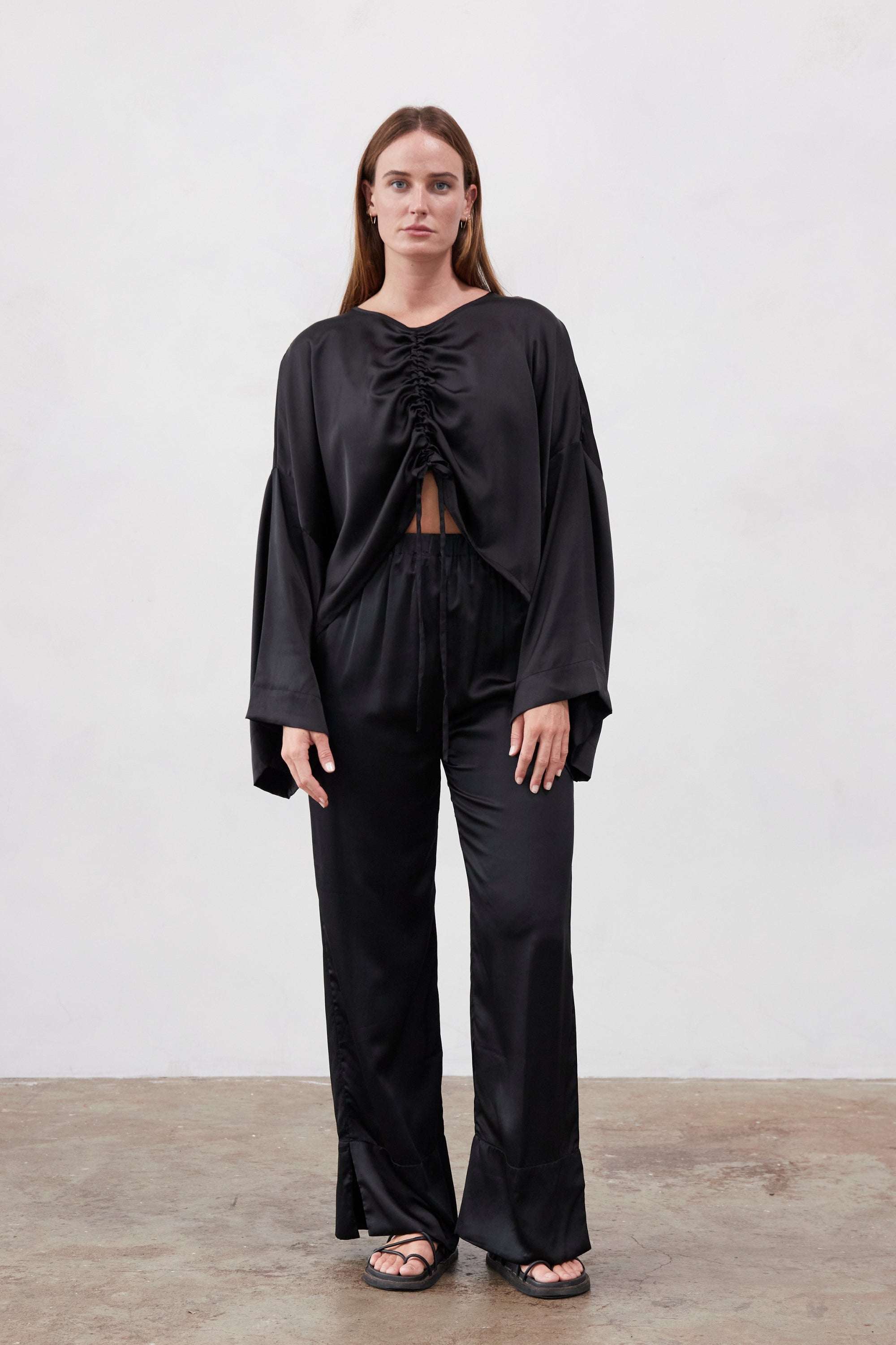 Ida Silk Pant Black