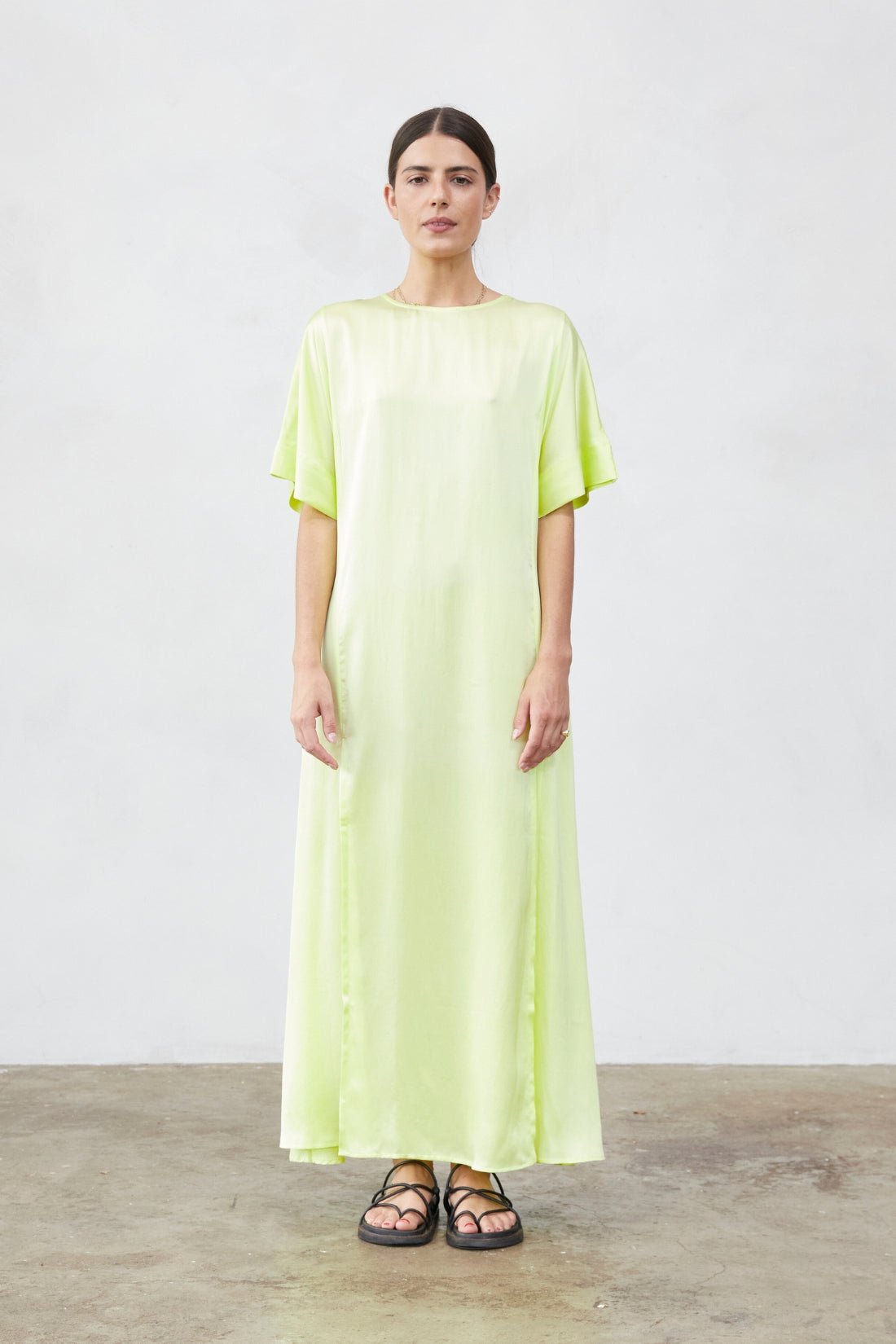 Tanika Silk Dress Sunny Lime