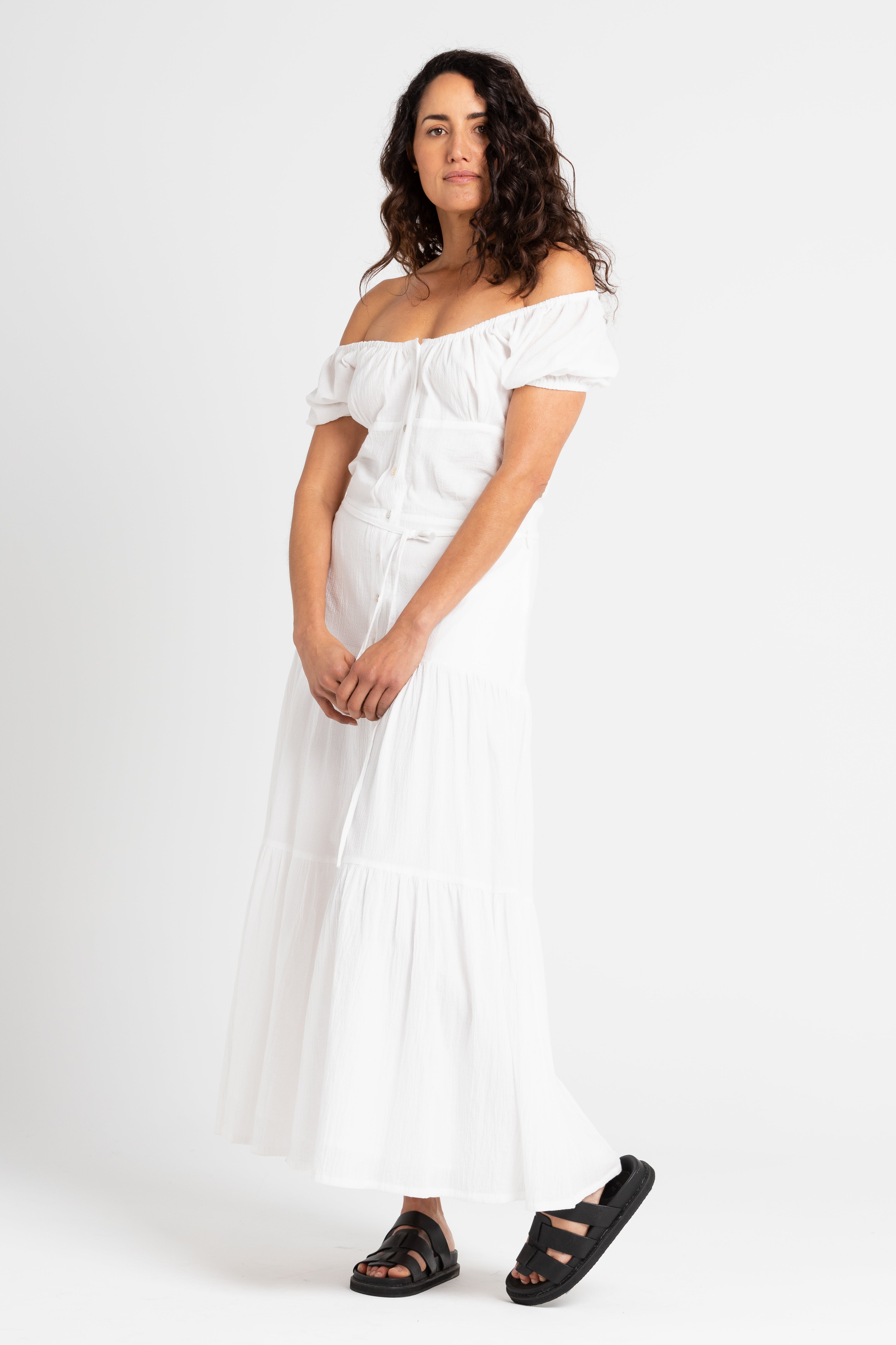 Isabella Off The Shoulder Dress White