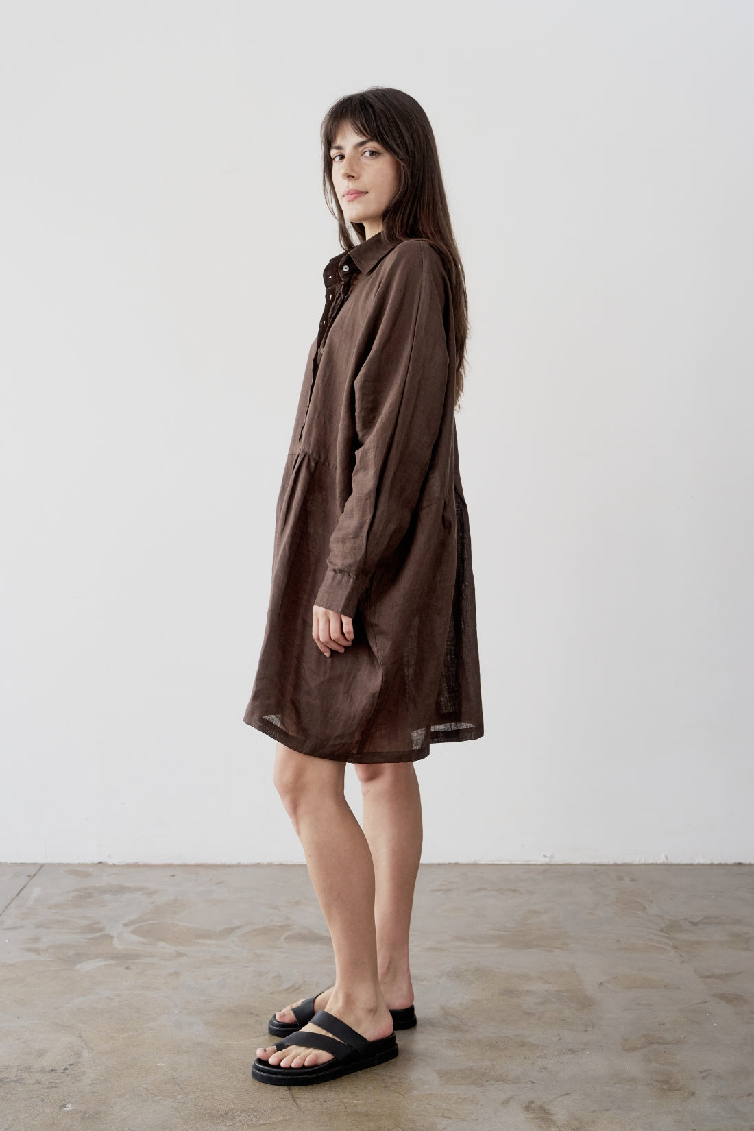 Byron Oversized Shirt Dress Cacao