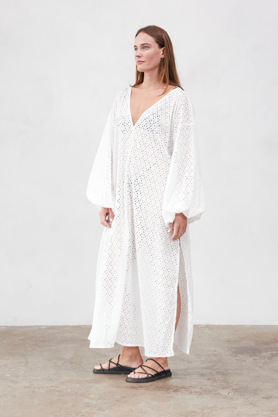 Amalfi Anglaise Maxi Dress White