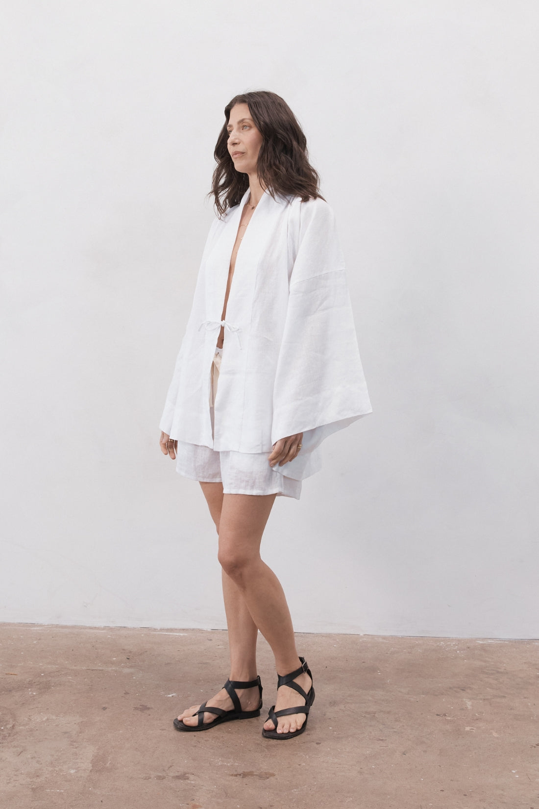 Anya Linen Kimono White