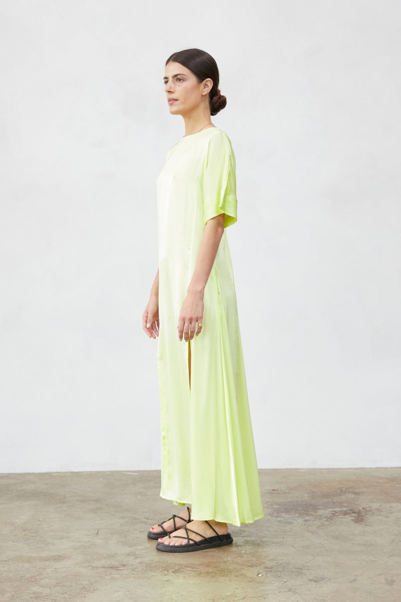 Tanika Silk Dress Sunny Lime