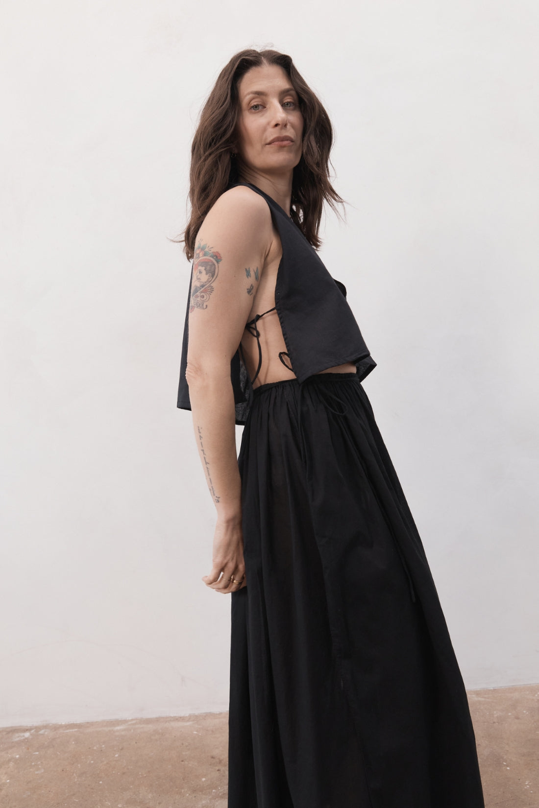 Tulum Organic Cotton Top Black