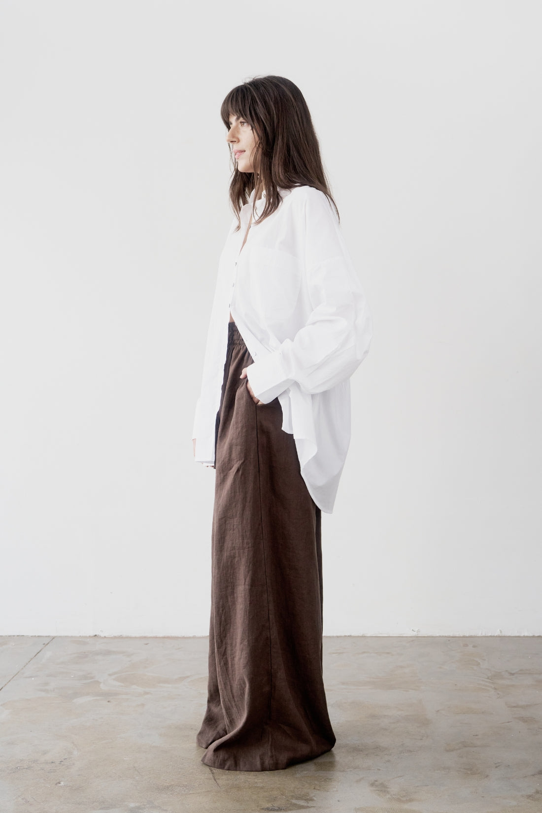 Mateo Cotton Poplin Shirt White
