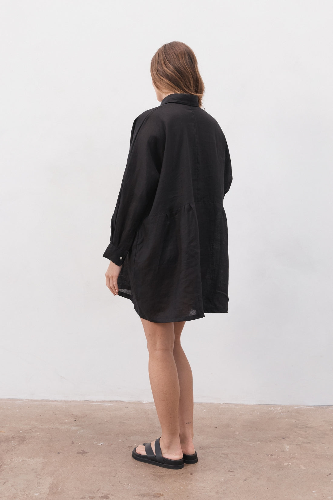 Byron Oversized Shirt Dress Black