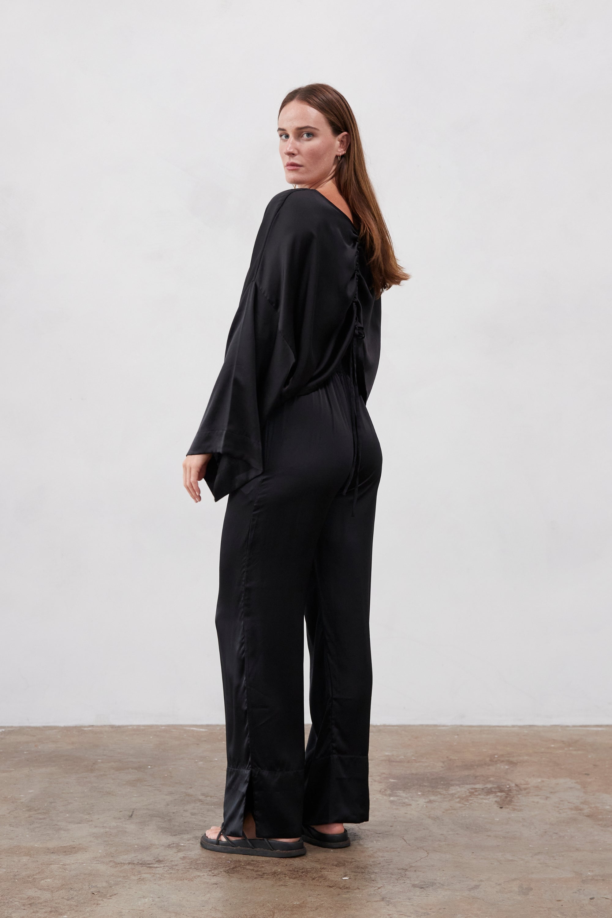 Ida Silk Pant Black