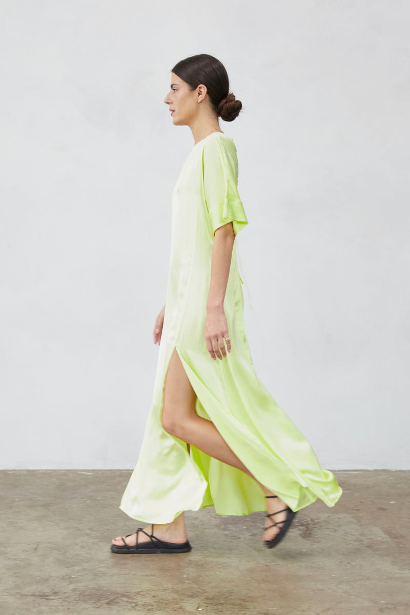 Tanika Silk Dress Sunny Lime