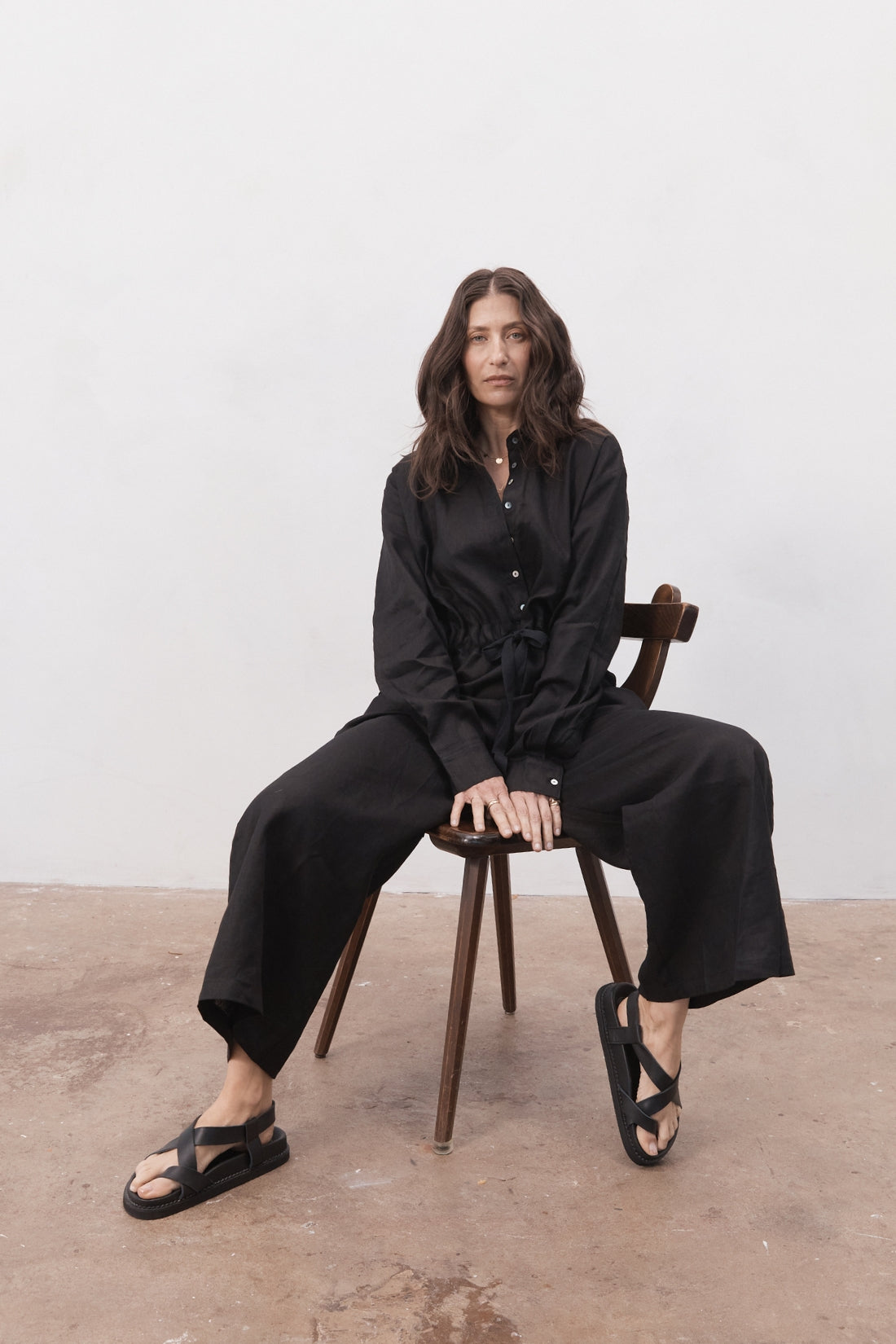 Kidd Linen Boilersuit Black