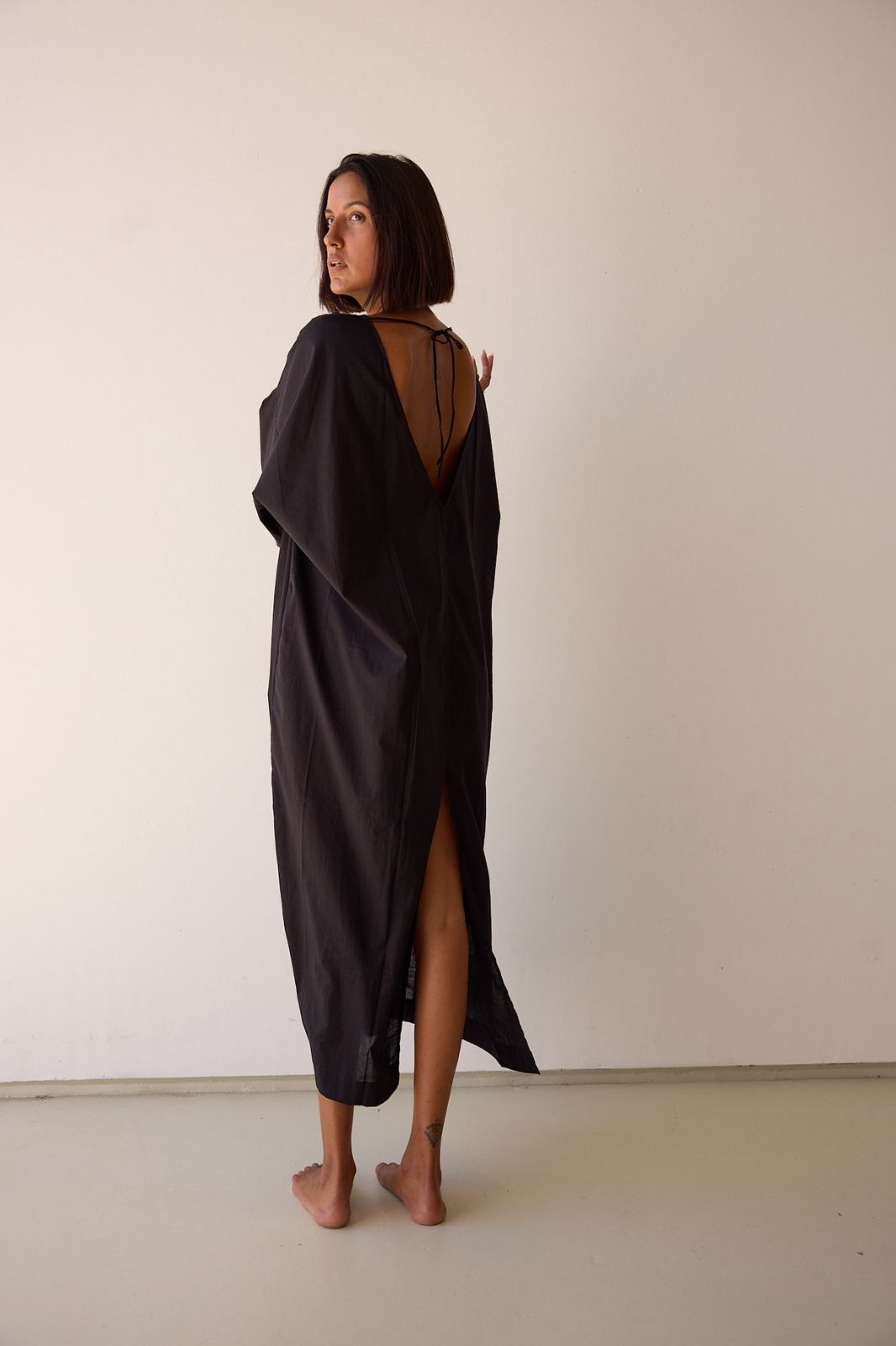 Ibiza Organic Cotton Kaftan Black — UNIKSPACE
