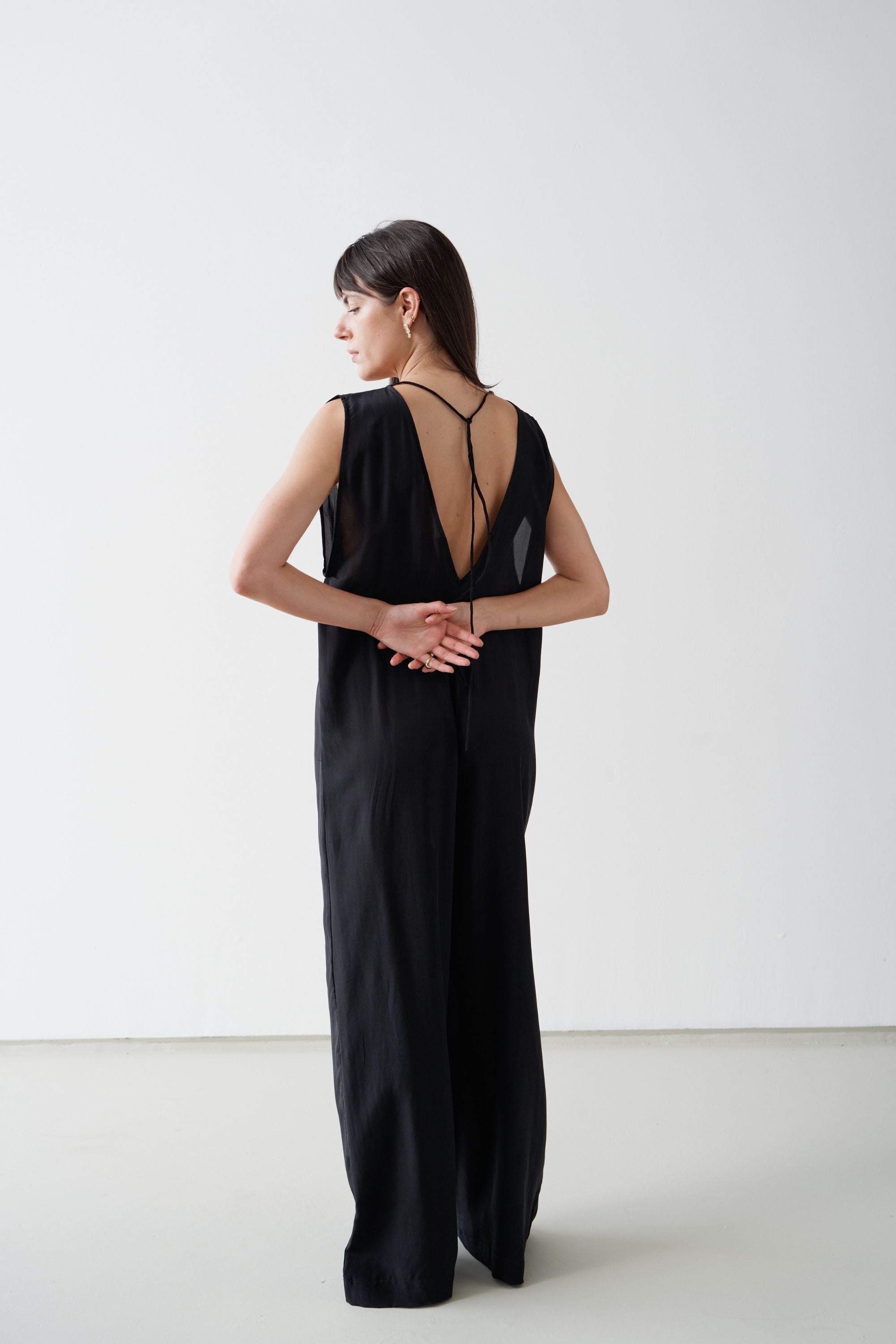 SAMPLE SALE | Valentina Silk Jumpsuit Black
