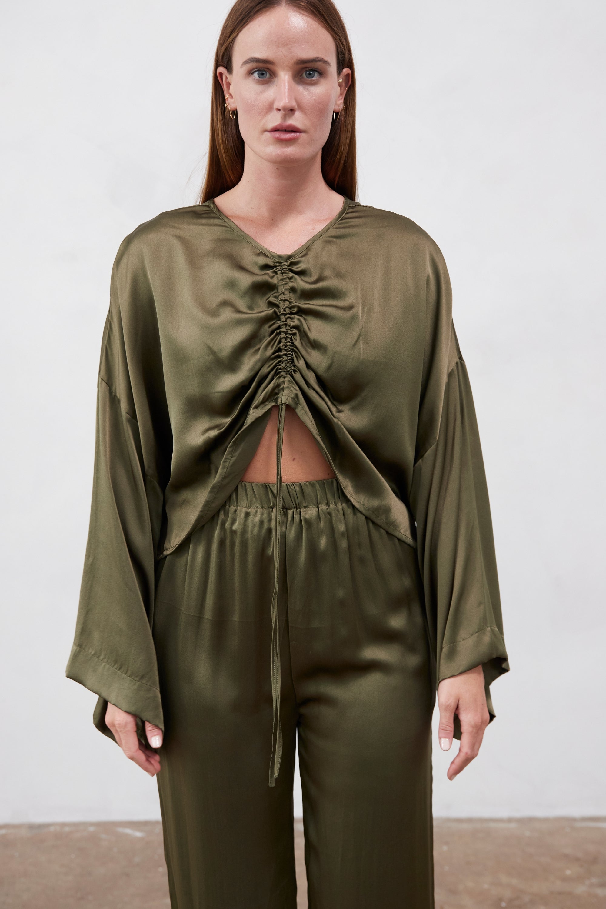 Ling Silk Blouse Olive