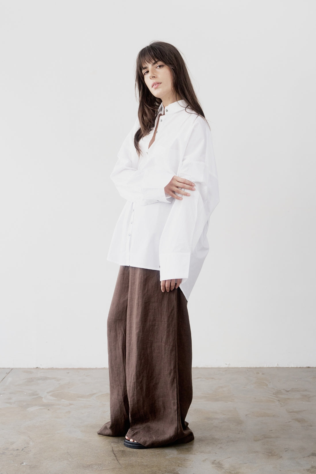 Mateo Cotton Poplin Shirt White